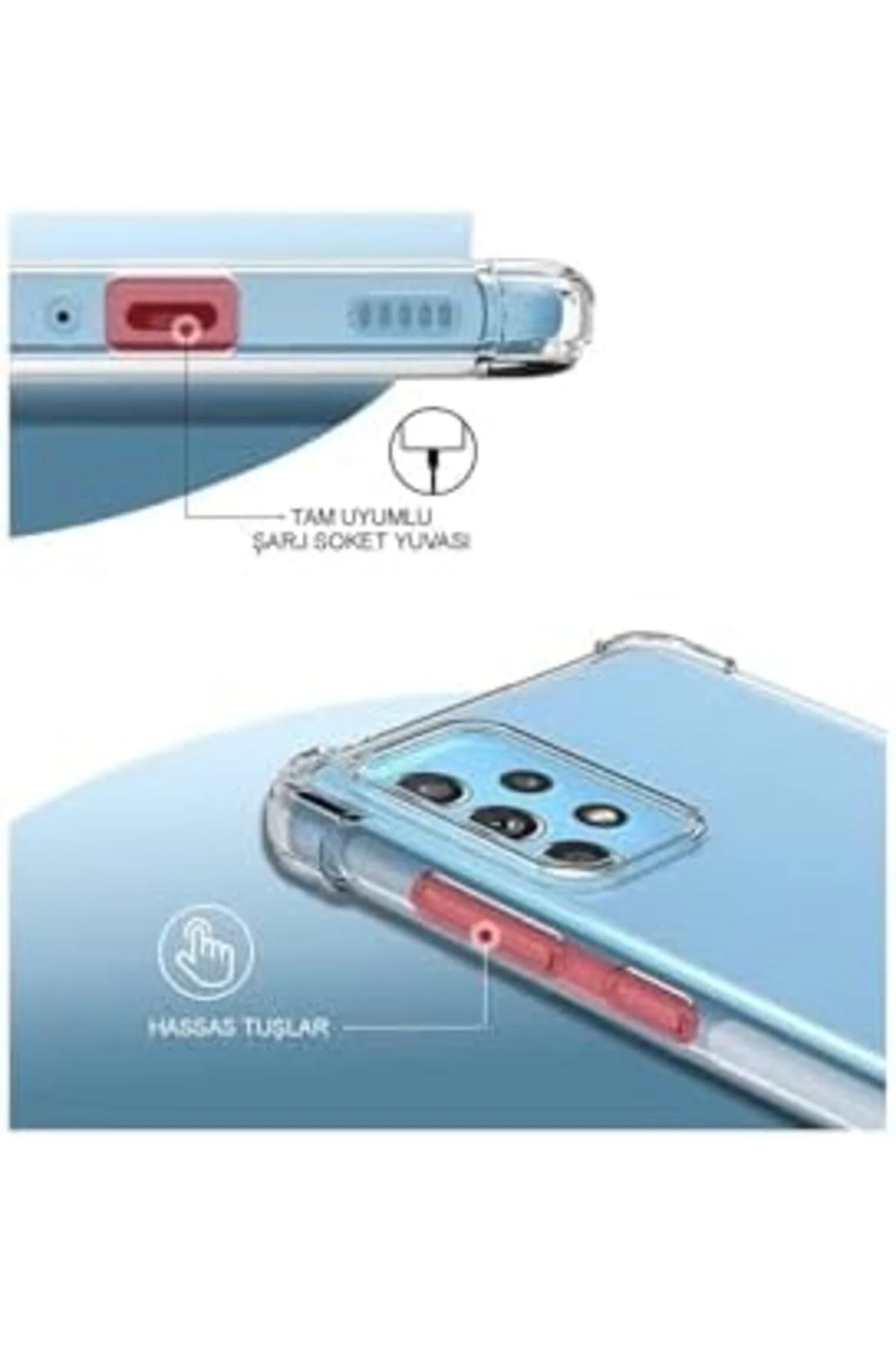 TTKTEKNOLOJİ Galaxy A55 Kapak Şeffaf Airbag Antishock Köşe Koruma TTKTEKNOLOJİ Galaxy A55 Kapak Şeffaf Airbag Antishock Köşe Koruma