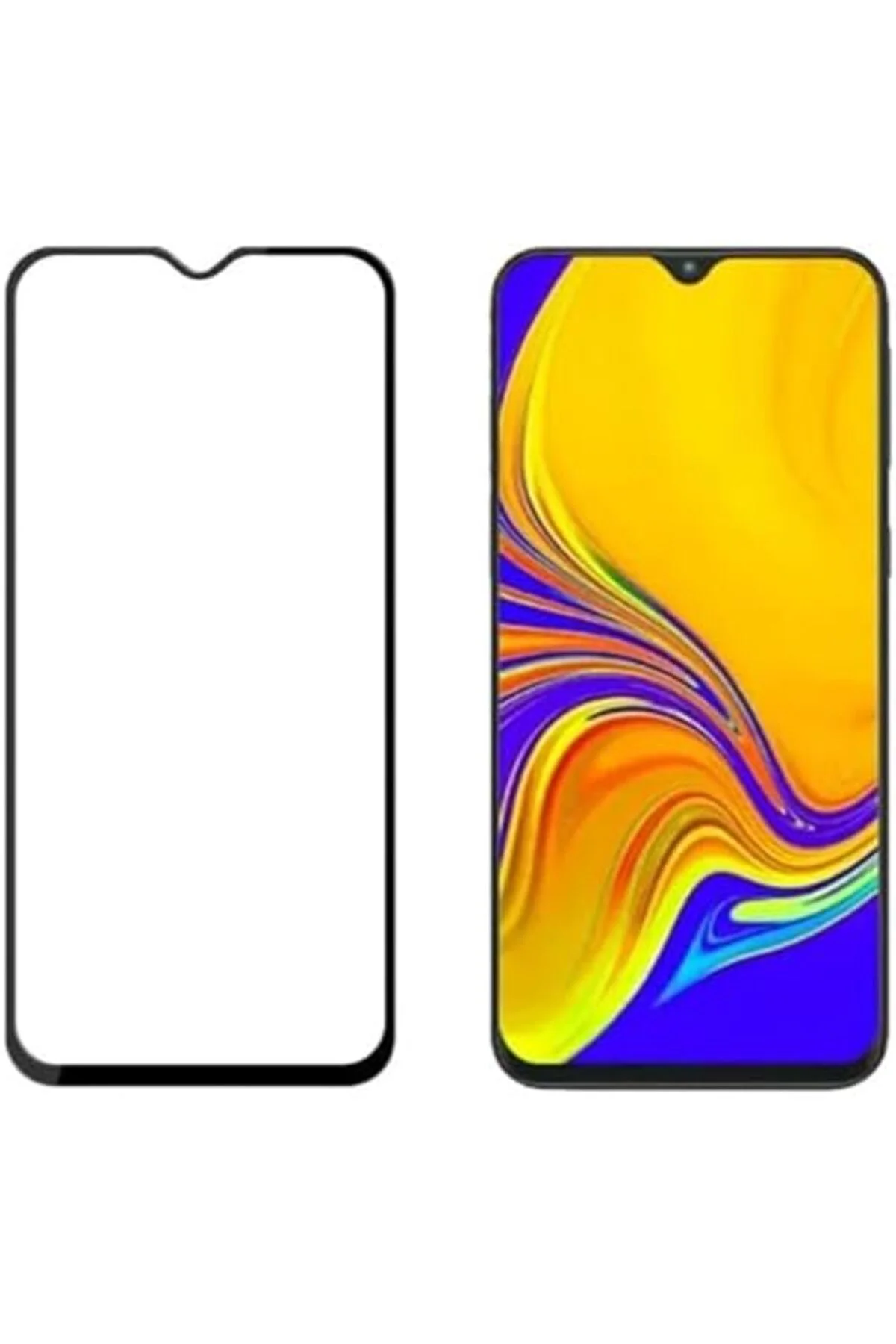 TTKTEKNOLOJİ Galaxy A07 Cam Ekran Koruyucu, Siyah Çerçeve, 9H Ser