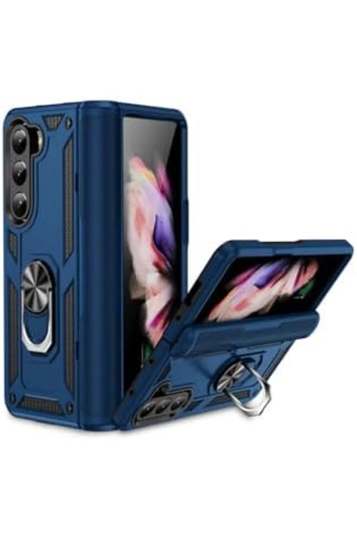 TTKTEKNOLOJİ Galaxy Z Fold 5 Uyumlu Vega Kılıf-Mavi TTKTEKNOLOJİ 