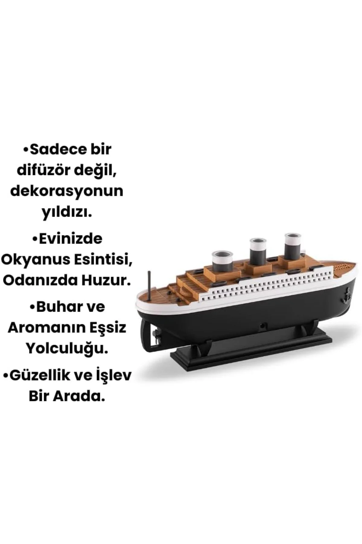 TTKTEKNOLOJİ Gemi Tasarımlı Aromaterapi Difüzör | LED Işıklı Hava