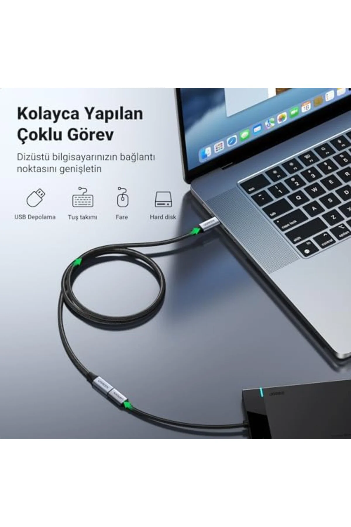 TTKTEKNOLOJİ Gen2 100 W Thunderbolt 3 Type-C to Type-C Örgülü Uza TTKTEKNOLOJİ Gen2 100 W Thunderbolt 3 Type-C to Type-C Örgülü Uza