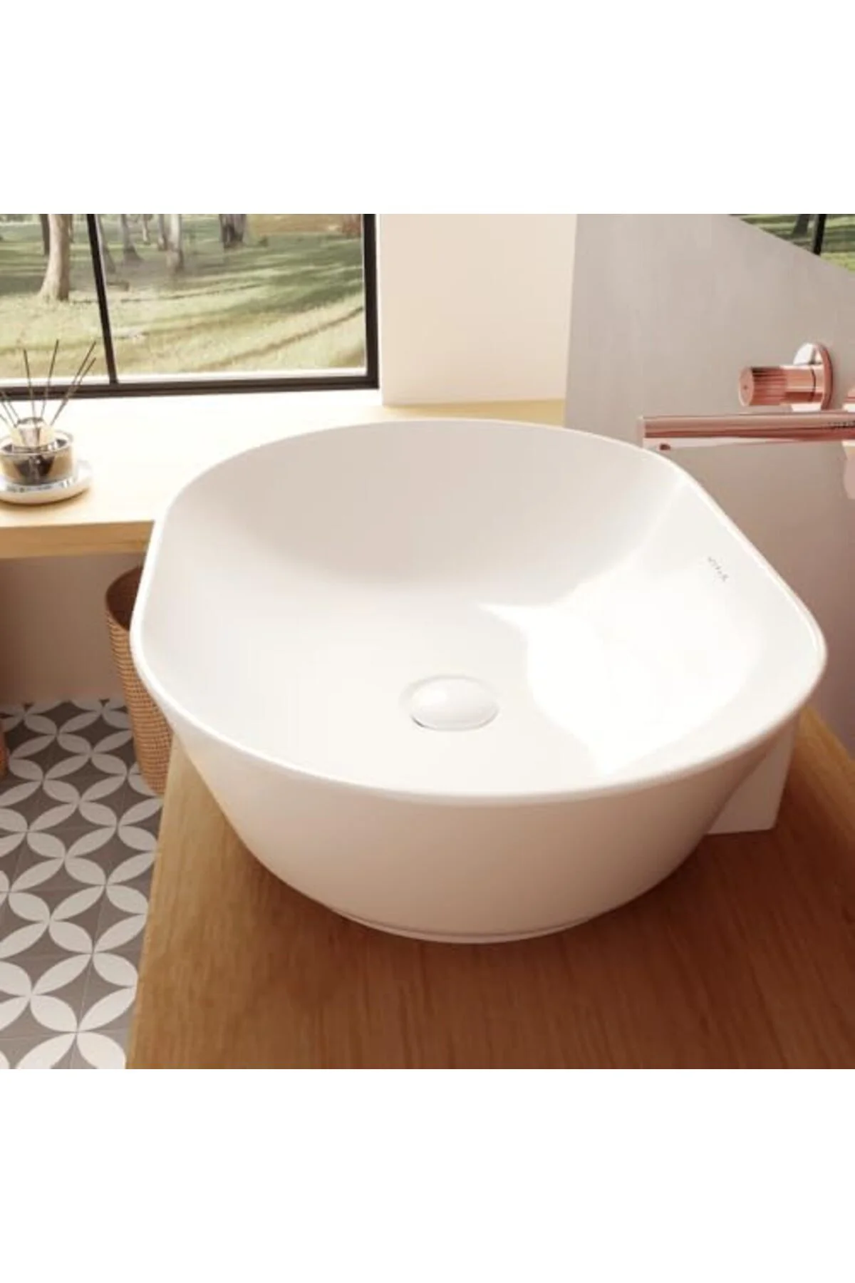 TTKTEKNOLOJİ Geo 7427B003-0016 Oval Çanak Lavabo, 55 cm, Beyaz KR TTKTEKNOLOJİ Geo 7427B003-0016 Oval Çanak Lavabo, 55 cm, Beyaz KR