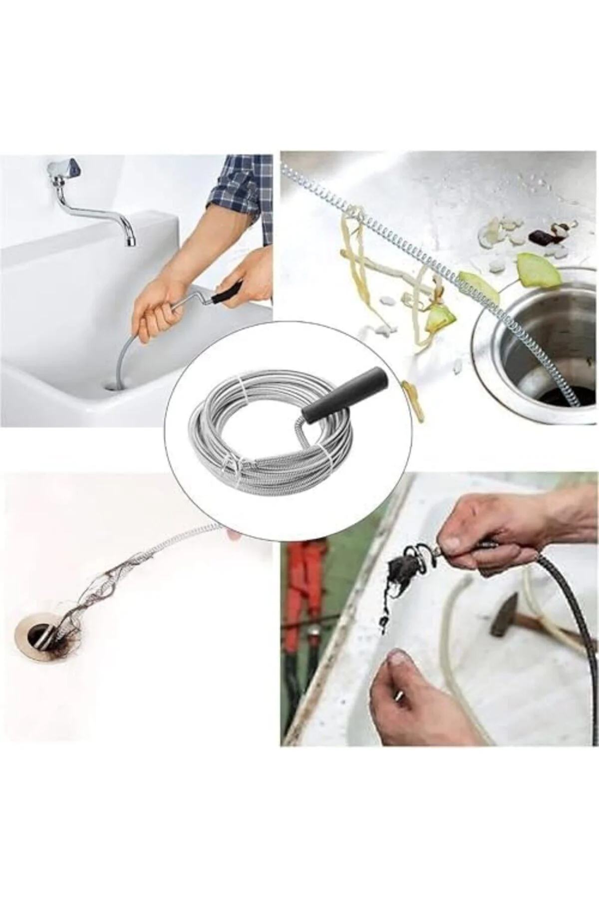 TTKTEKNOLOJİ Gider Açma Aparatı 3 Metre Spirali Tıkanıklık Açma M TTKTEKNOLOJİ Gider Açma Aparatı 3 Metre Spirali Tıkanıklık Açma M