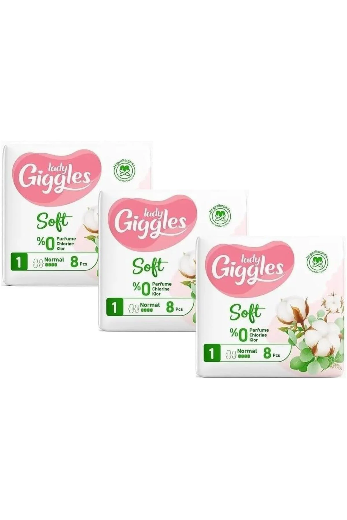TTKTEKNOLOJİ Giggles Lady Soft Hijyenik Ped Normal 8 Adet (3 pake