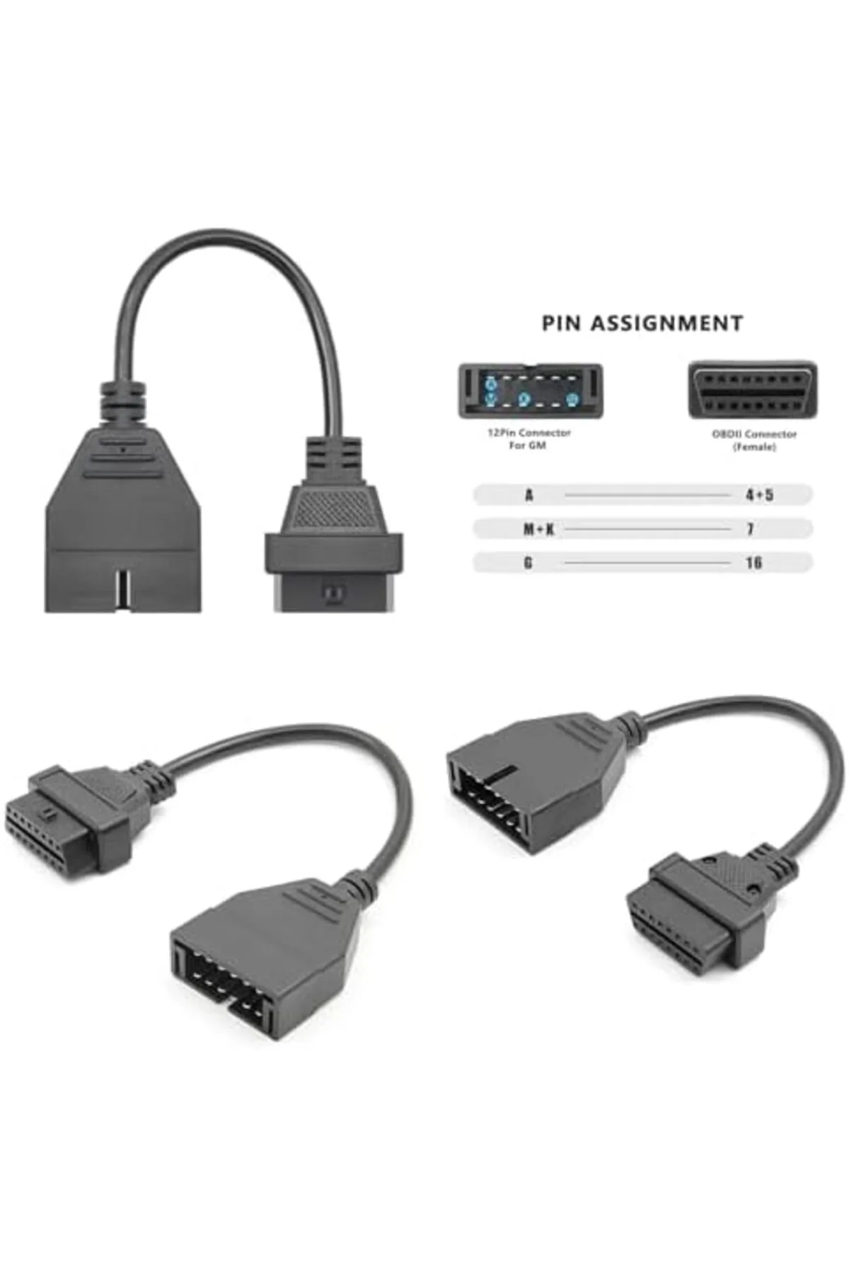 TTKTEKNOLOJİ GM 12 Pin OBD2 Uzatma Kablosu OBD-OBD2 16 Pin Konnek