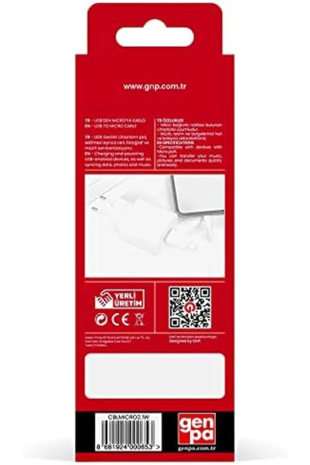 TTKTEKNOLOJİ GNP Genpa 2.1 Mah Micro USB Kablo - Hızlı Şarj ve Da