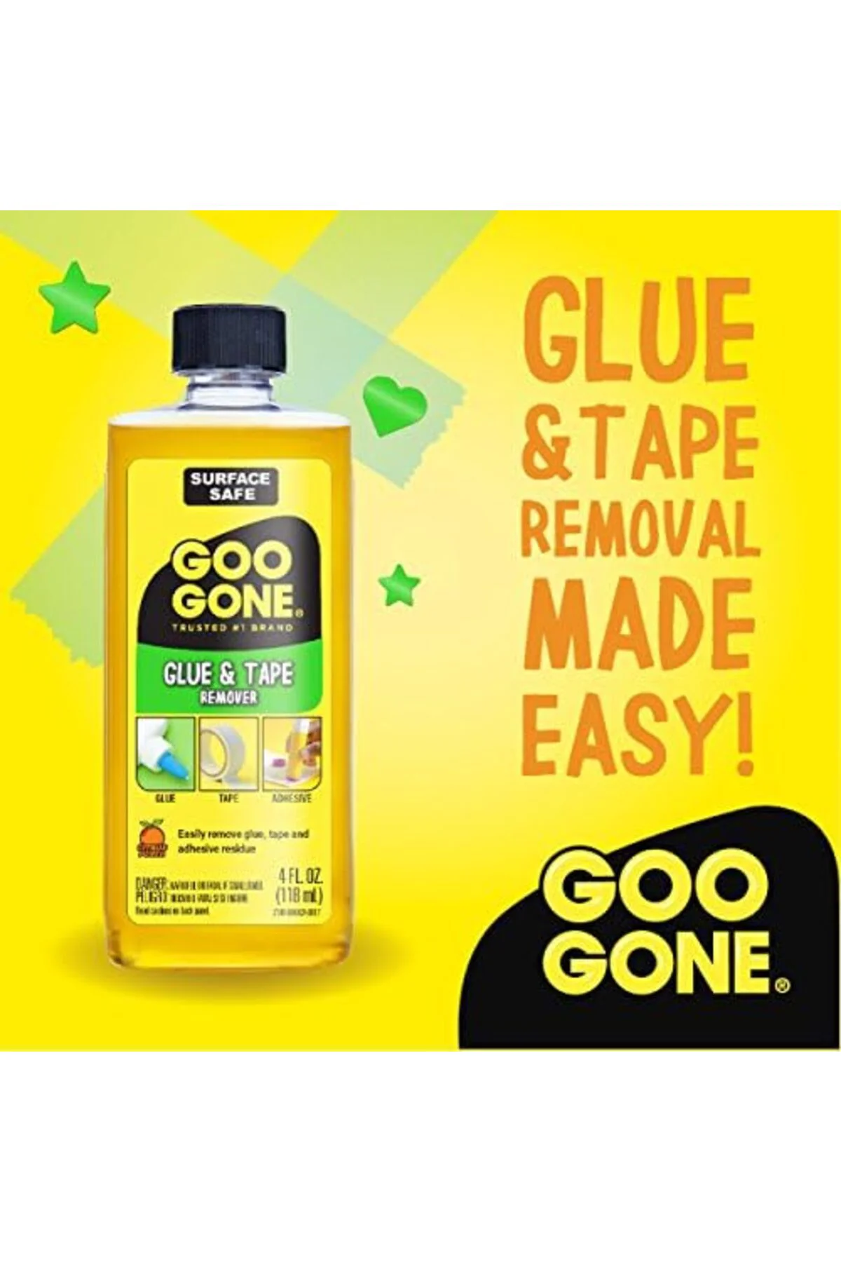 TTKTEKNOLOJİ Goo Gone Tutkal ve Bant Yapıştırıcı Sökücü - 4oz Yap