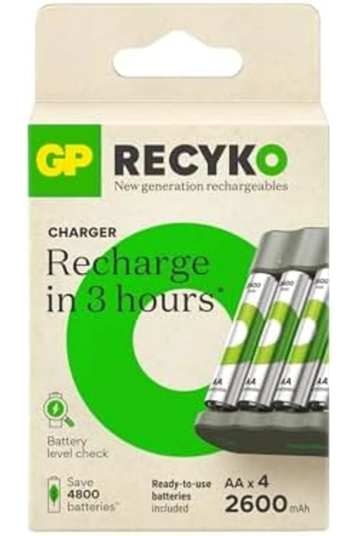 TTKTEKNOLOJİ GP B441 USB Pil Şarj Cihazı 4 Adet 2600mAh AA Kalem TTKTEKNOLOJİ GP B441 USB Pil Şarj Cihazı 4 Adet 2600mAh AA Kalem