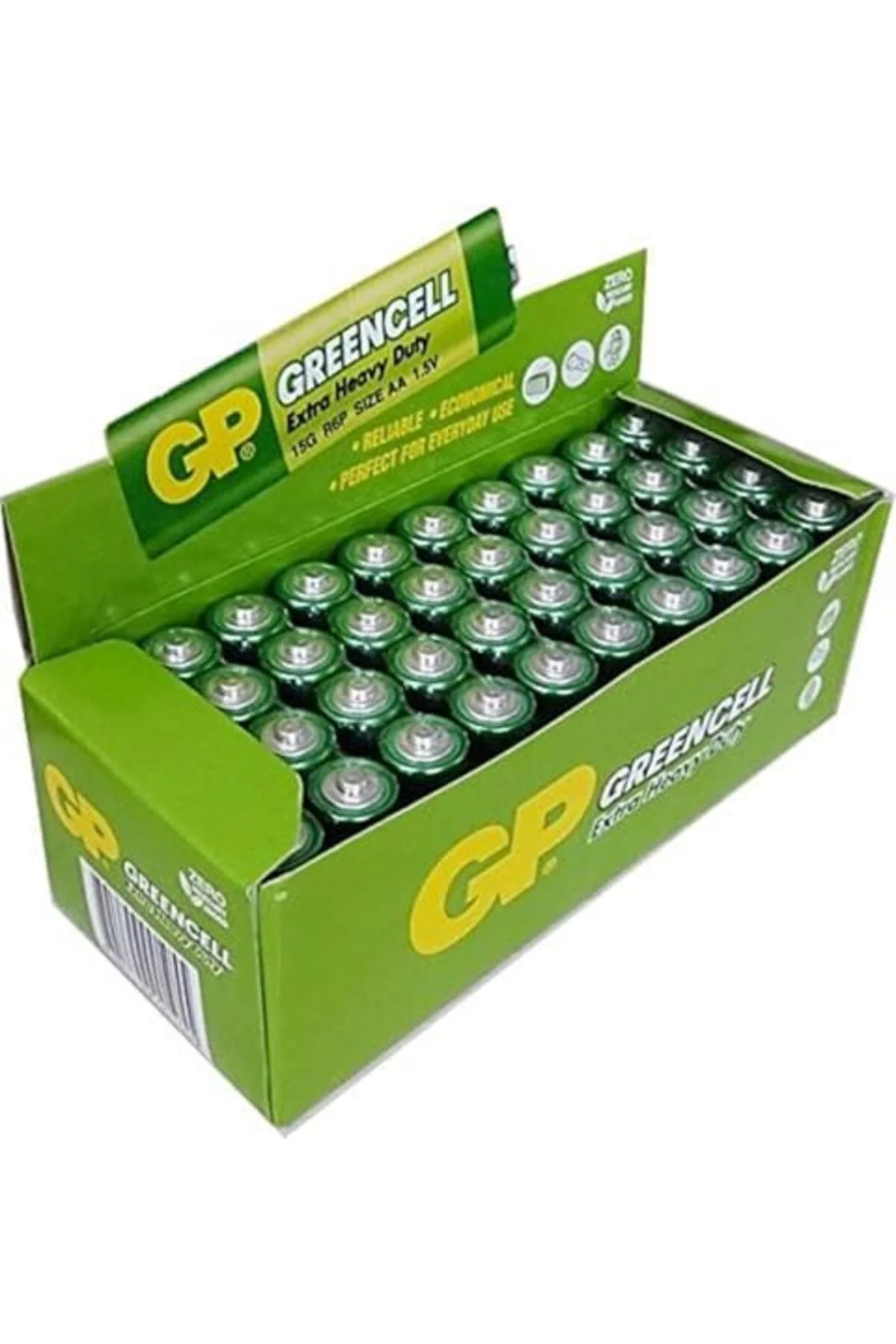 TTKTEKNOLOJİ GP15G Greencell R6P/1215/AA Kalem Pil, 1.5 Volt, 40'