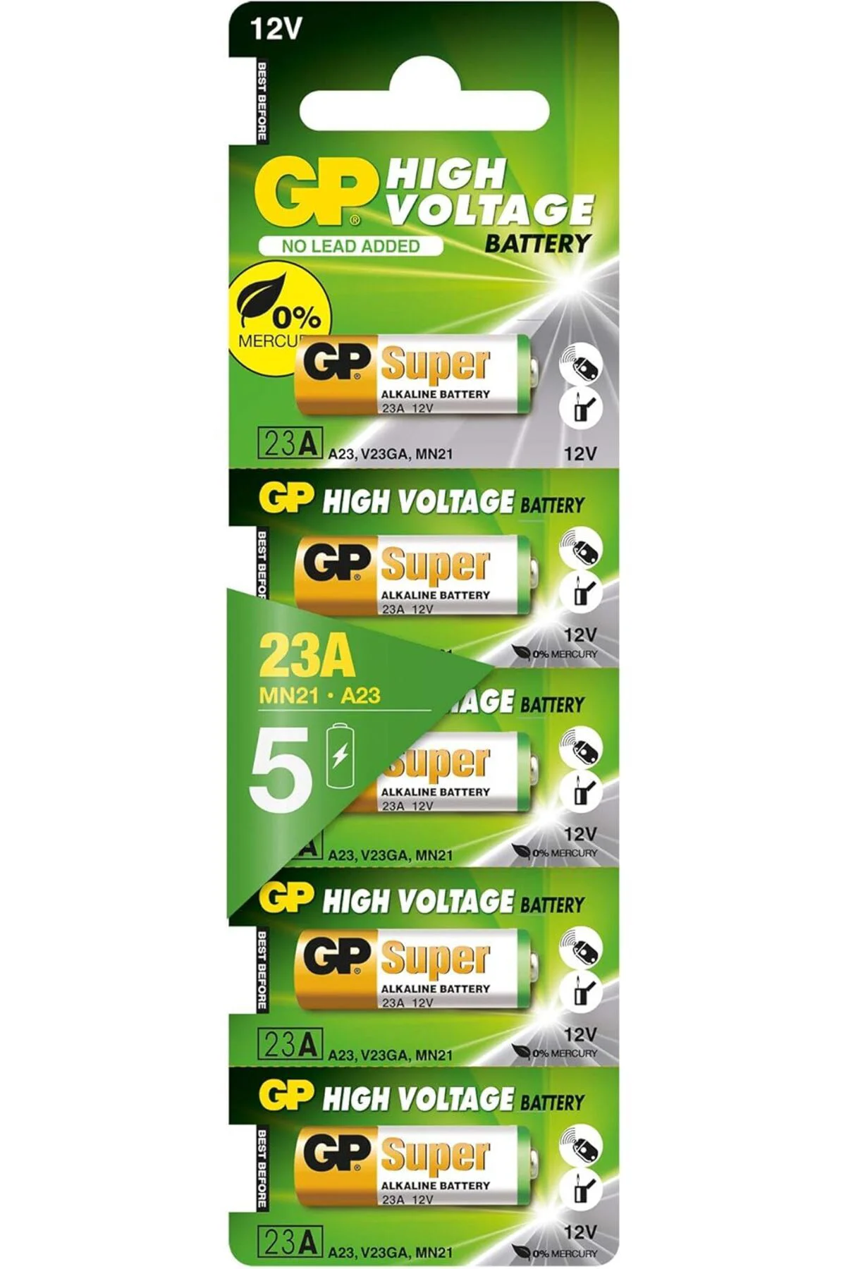 TTKTEKNOLOJİ GP23A Süper Alkalin 23A/MN21/V23GA Boy Pil, 12 Volt,