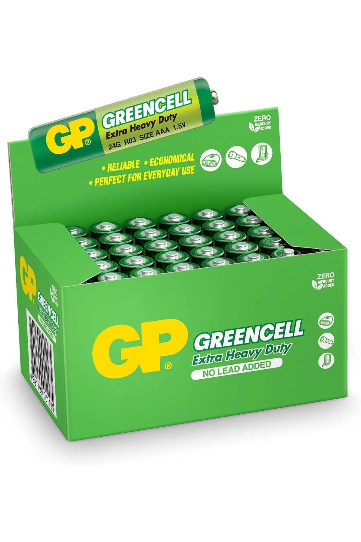 TTKTEKNOLOJİ GP24G Greencell R03/1212/AAA İnce Pil, 1.5 Volt, 40'