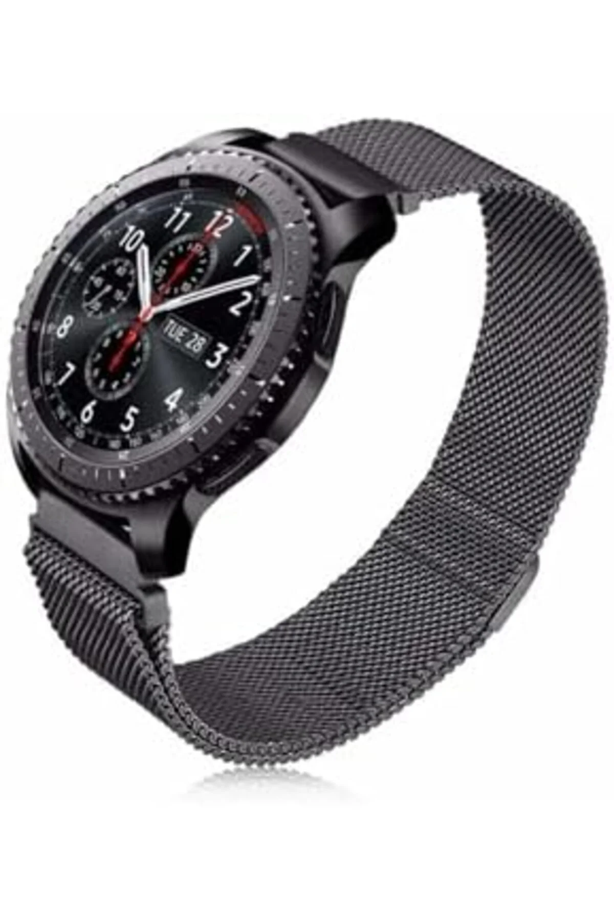 TTKTEKNOLOJİ GT 3 46mm İle Uyumlu KRD, 12 Metal Kordon, Siyah TTK