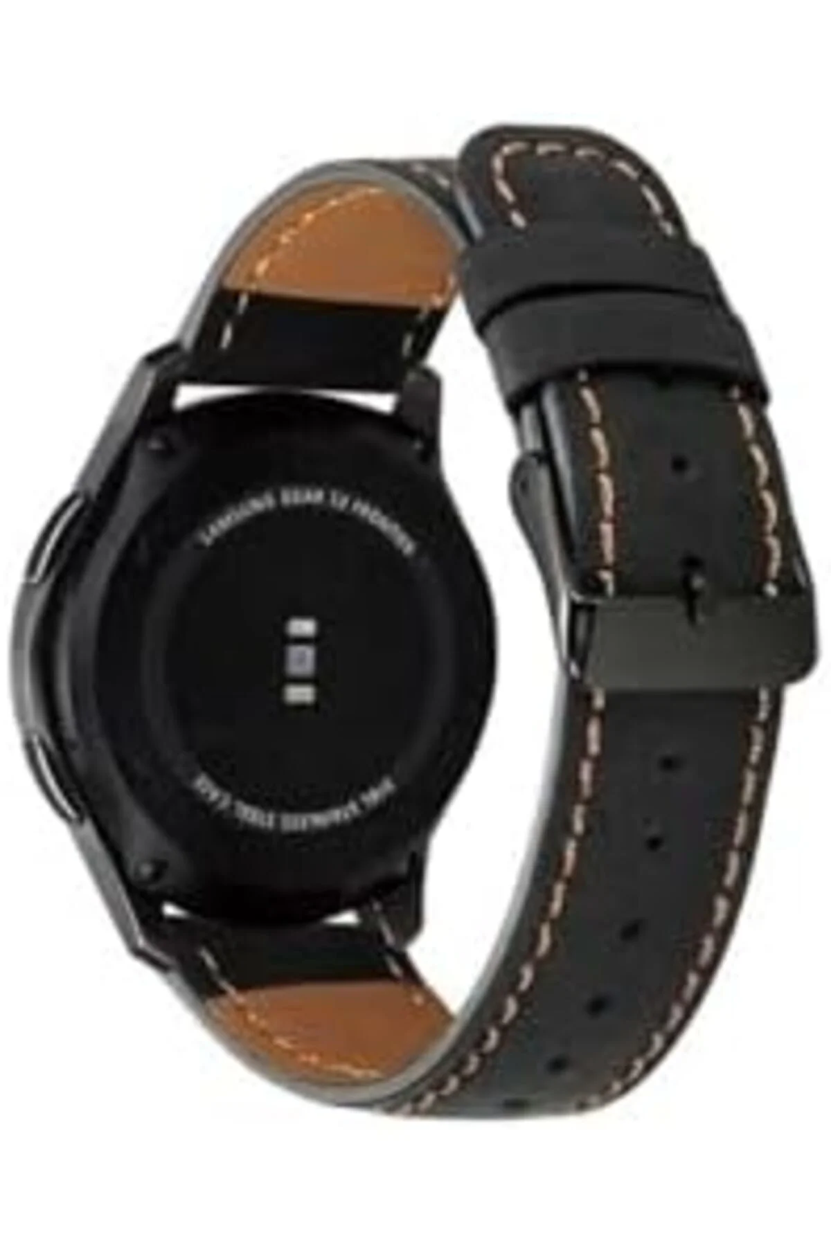 TTKTEKNOLOJİ GT 3 46mm İle Uyumlu KRD, 29 Deri Kordon, Siyah TTKT