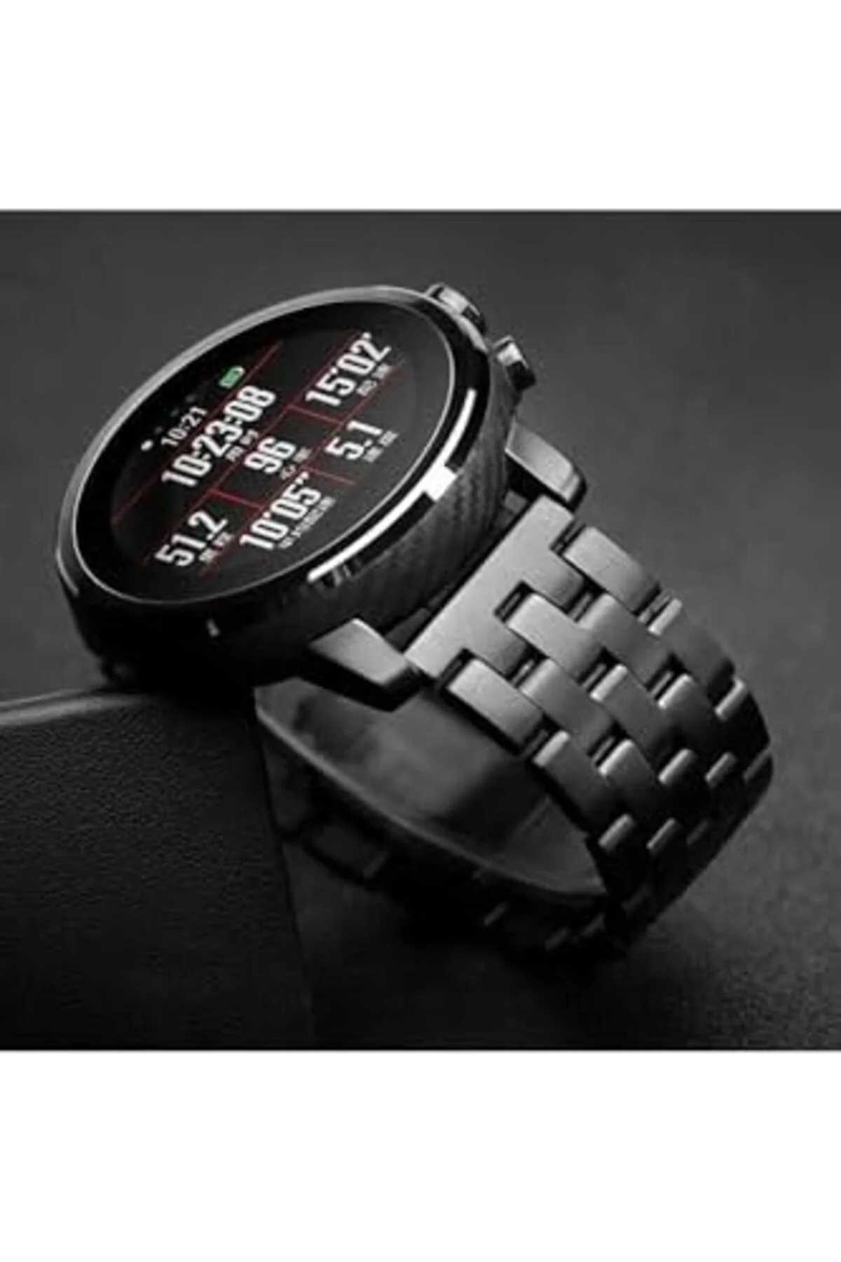 TTKTEKNOLOJİ GT 3 46mm İle Uyumlu KRD, 20 Metal Kordon, Siyah TTK