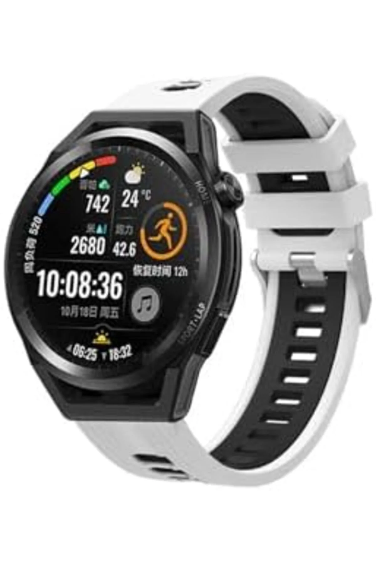 TTKTEKNOLOJİ GT2 42mm KRD, 55 İle Uyumlu Kordon, Beyaz, Siyah TTK
