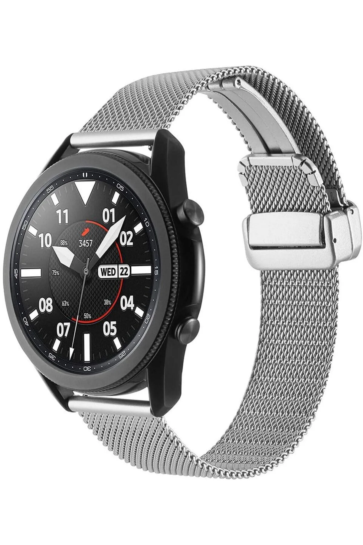 TTKTEKNOLOJİ GT2 46mm İle Uyumlu KRD, 85 22mm Metal Kordon, Gümüş