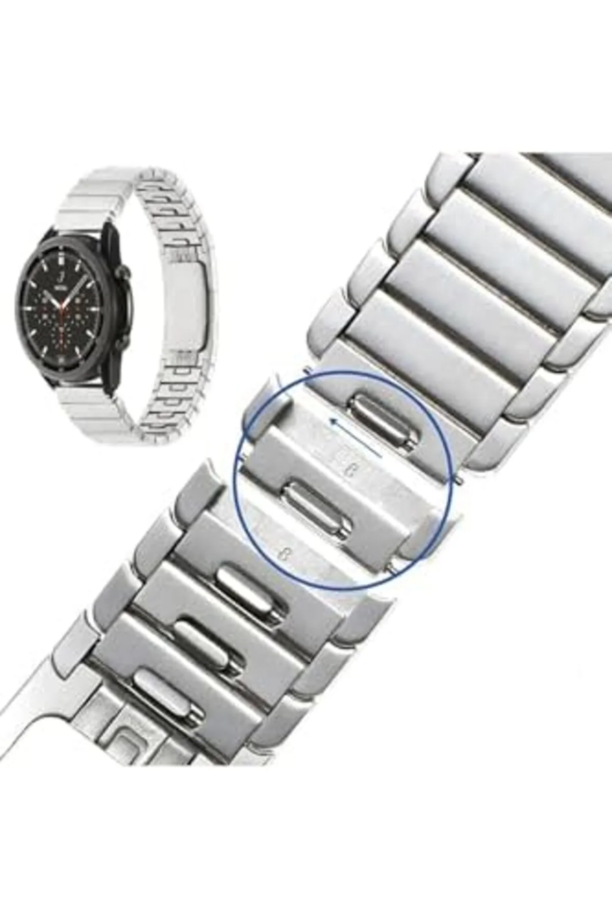 TTKTEKNOLOJİ GT2 46mm İle Uyumlu KRD, 82 22mm Metal Kordon, Siyah