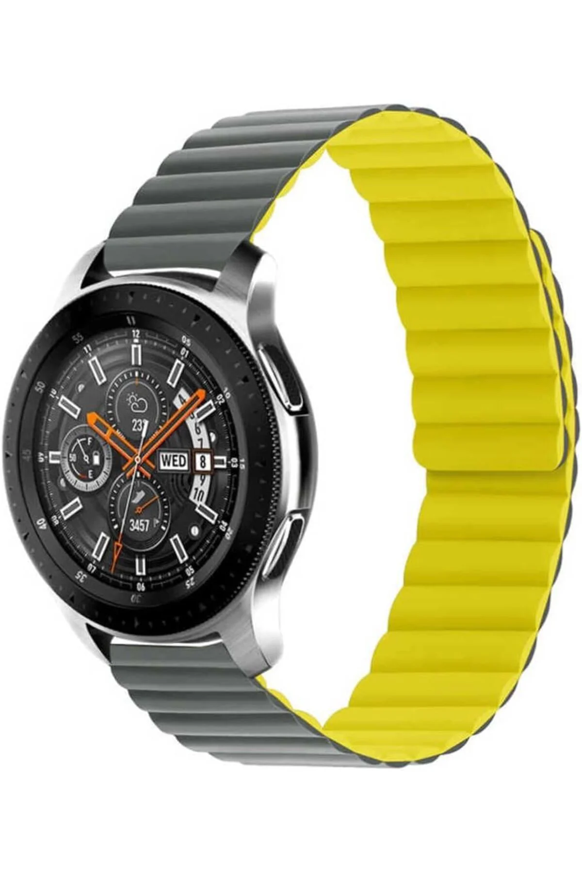 TTKTEKNOLOJİ GT2 46mm İle Uyumlu KRD, 52 Kordon, Siyah, Kırmızı T