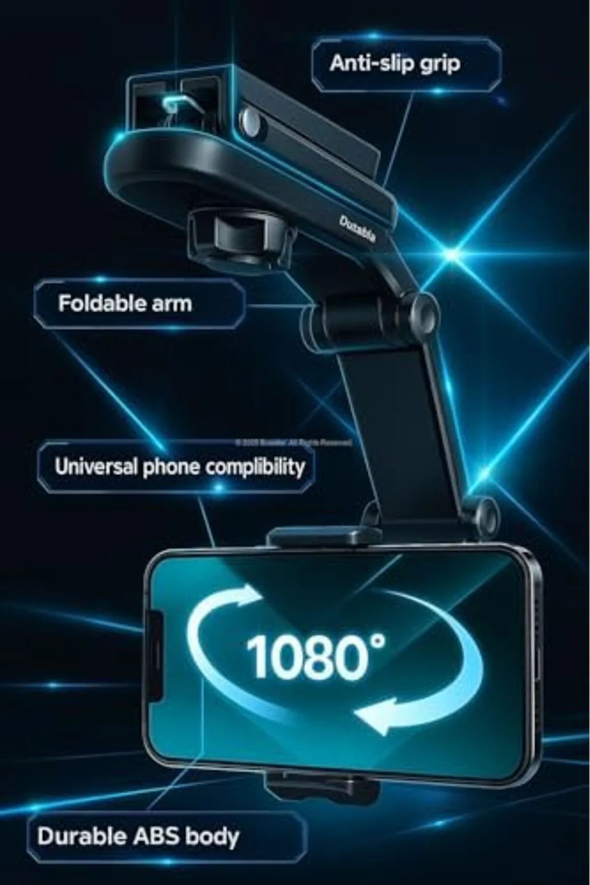 TTKTEKNOLOJİ Güneşlik Üzerine Takılan, 1080° Döner Ayarlı, Araç T TTKTEKNOLOJİ Güneşlik Üzerine Takılan, 1080° Döner Ayarlı, Araç T