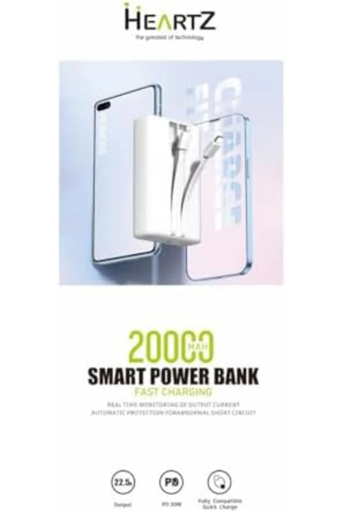 TTKTEKNOLOJİ H002 20000 MH PD 30W ve USB 22.5W FAST HIZLI ŞARJ DA