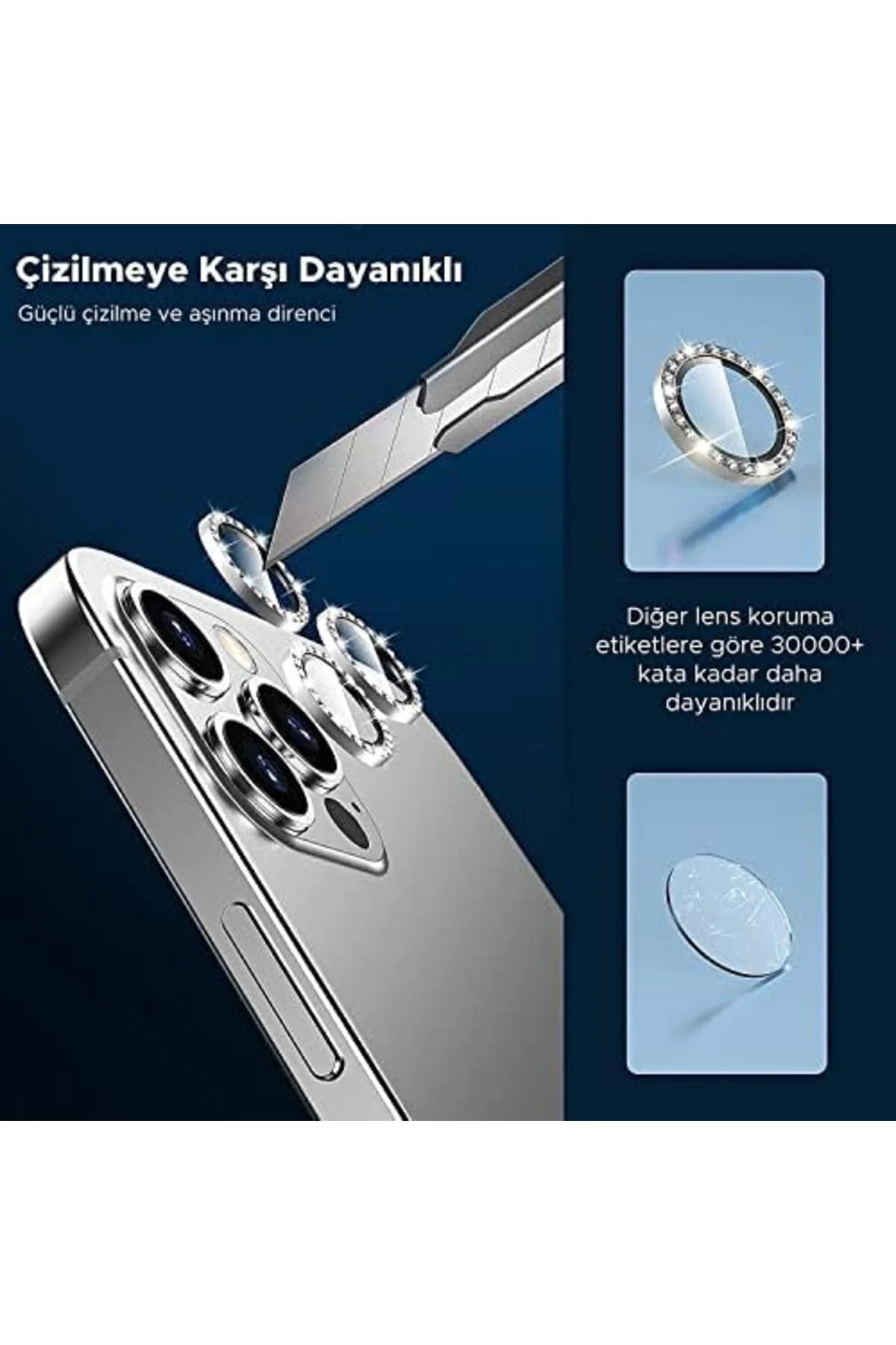 TTKTEKNOLOJİ Happy 14 - 14 Plus uyumlu Taşlı Tasarımlı Kamera Len