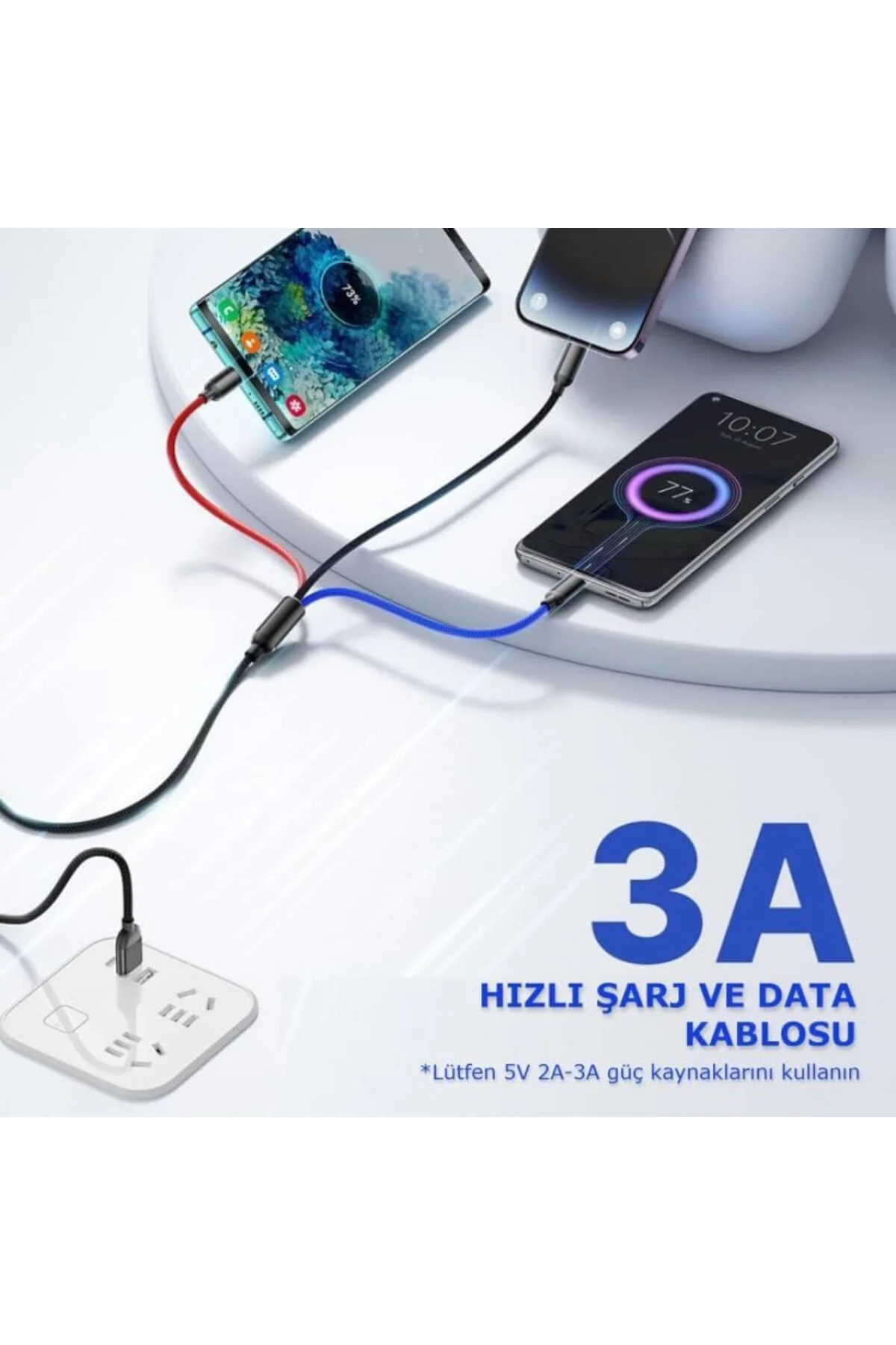 TTKTEKNOLOJİ Hızlı Şarj ve Data Aktarım Kablosu, 60W - 3A USB A, TTKTEKNOLOJİ Hızlı Şarj ve Data Aktarım Kablosu, 60W - 3A USB A,