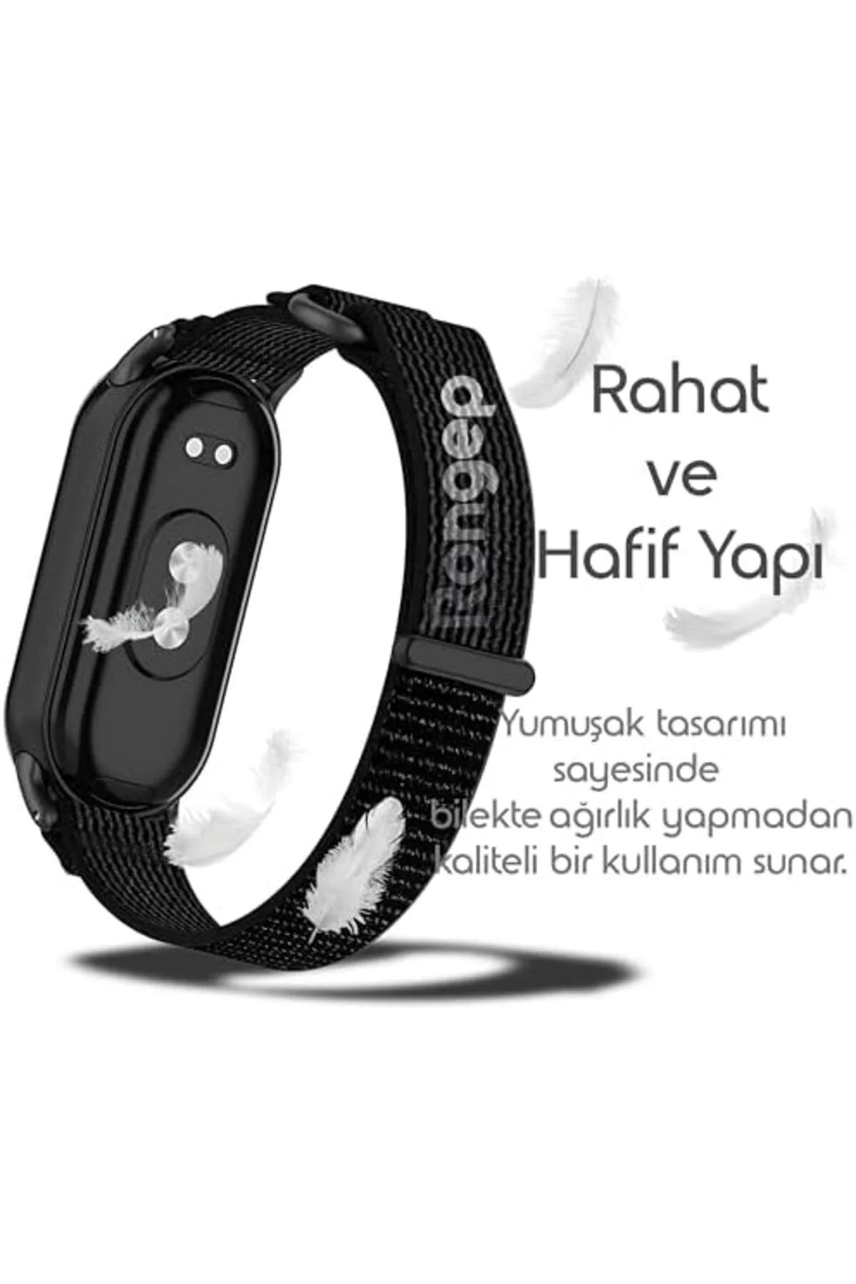 TTKTEKNOLOJİ ile Uyumlu Mi Band 10/9/8 için Hook Loop Kumaş Kordo