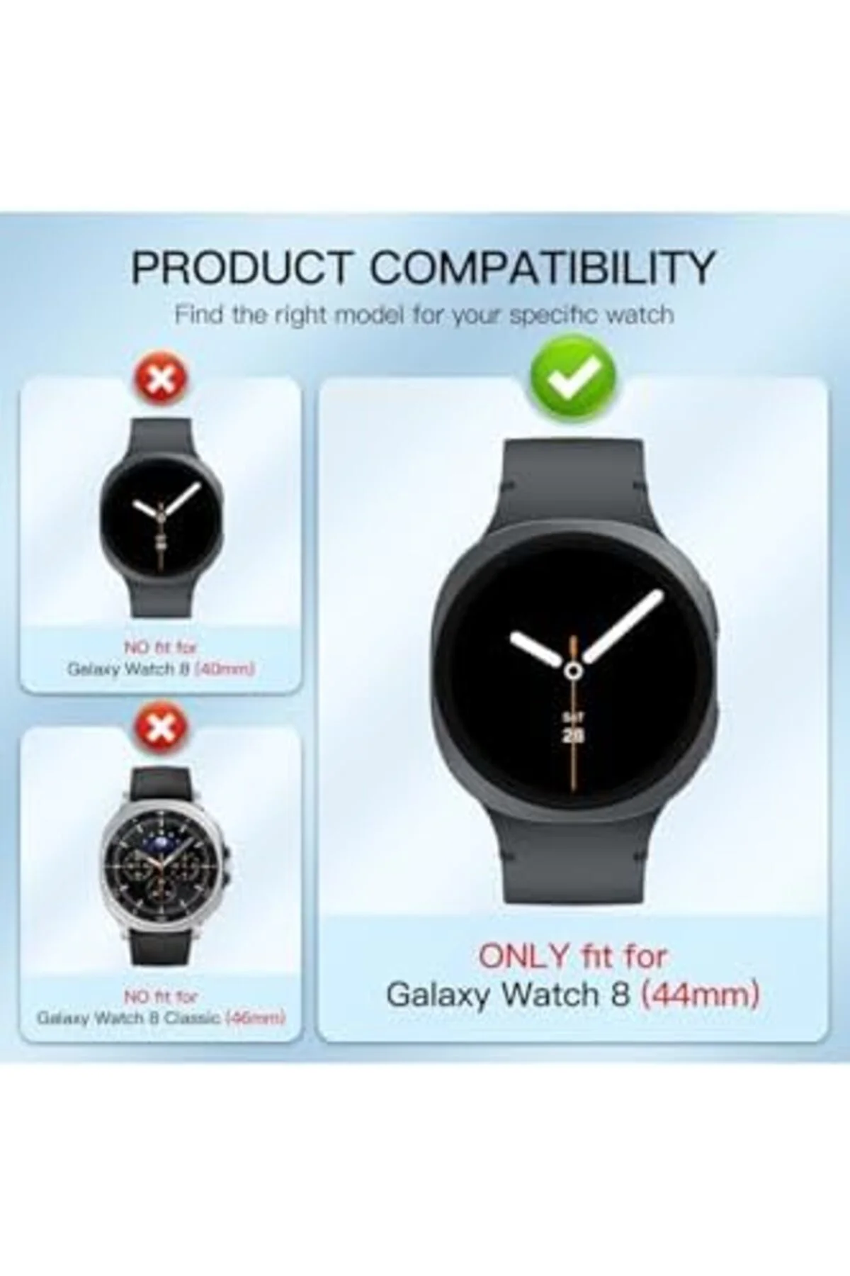 TTKTEKNOLOJİ - ile uyumlu Galaxy 8 44mm Sert PC Kasa ve Ekran Kor TTKTEKNOLOJİ - ile uyumlu Galaxy 8 44mm Sert PC Kasa ve Ekran Kor
