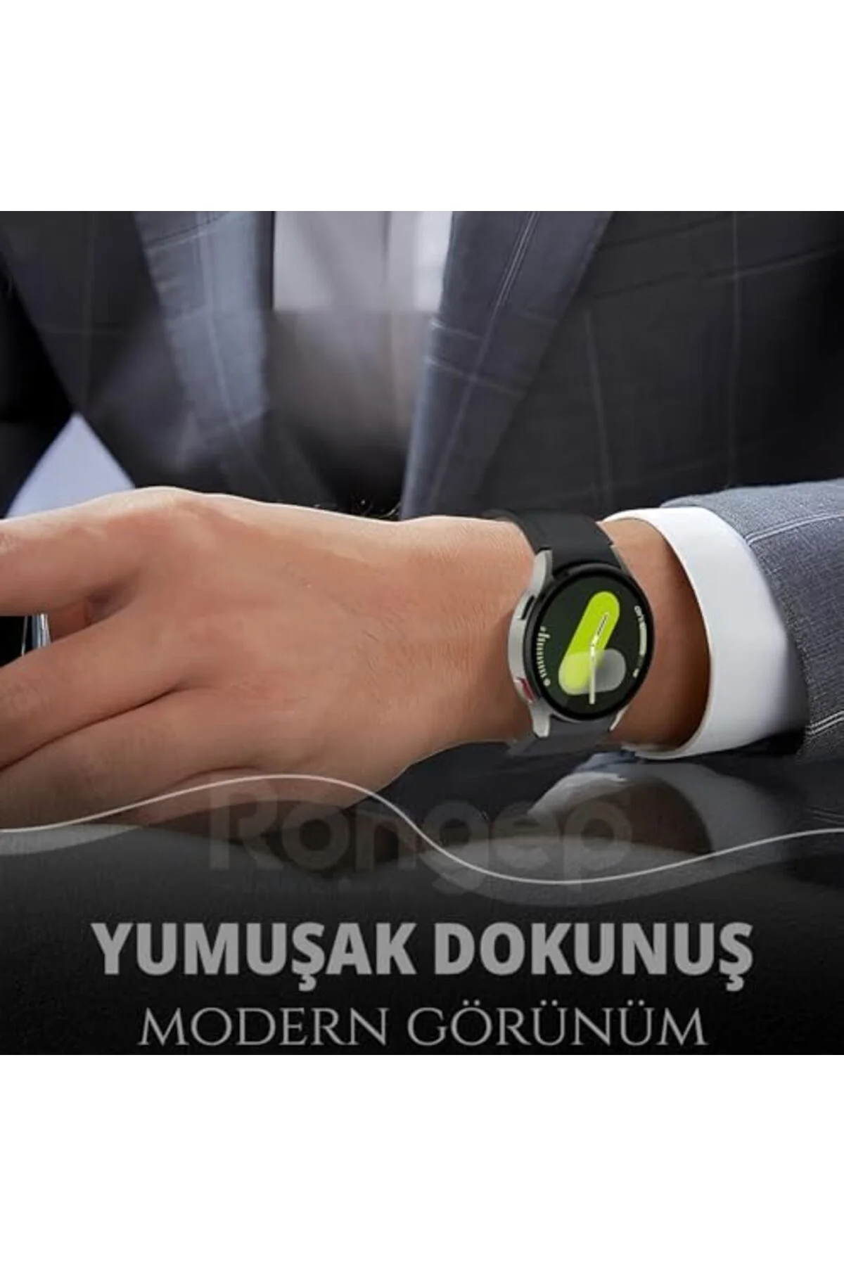 TTKTEKNOLOJİ ile Uyumlu Deri Görünümlü Hibrit 20mm Silikon Kordon