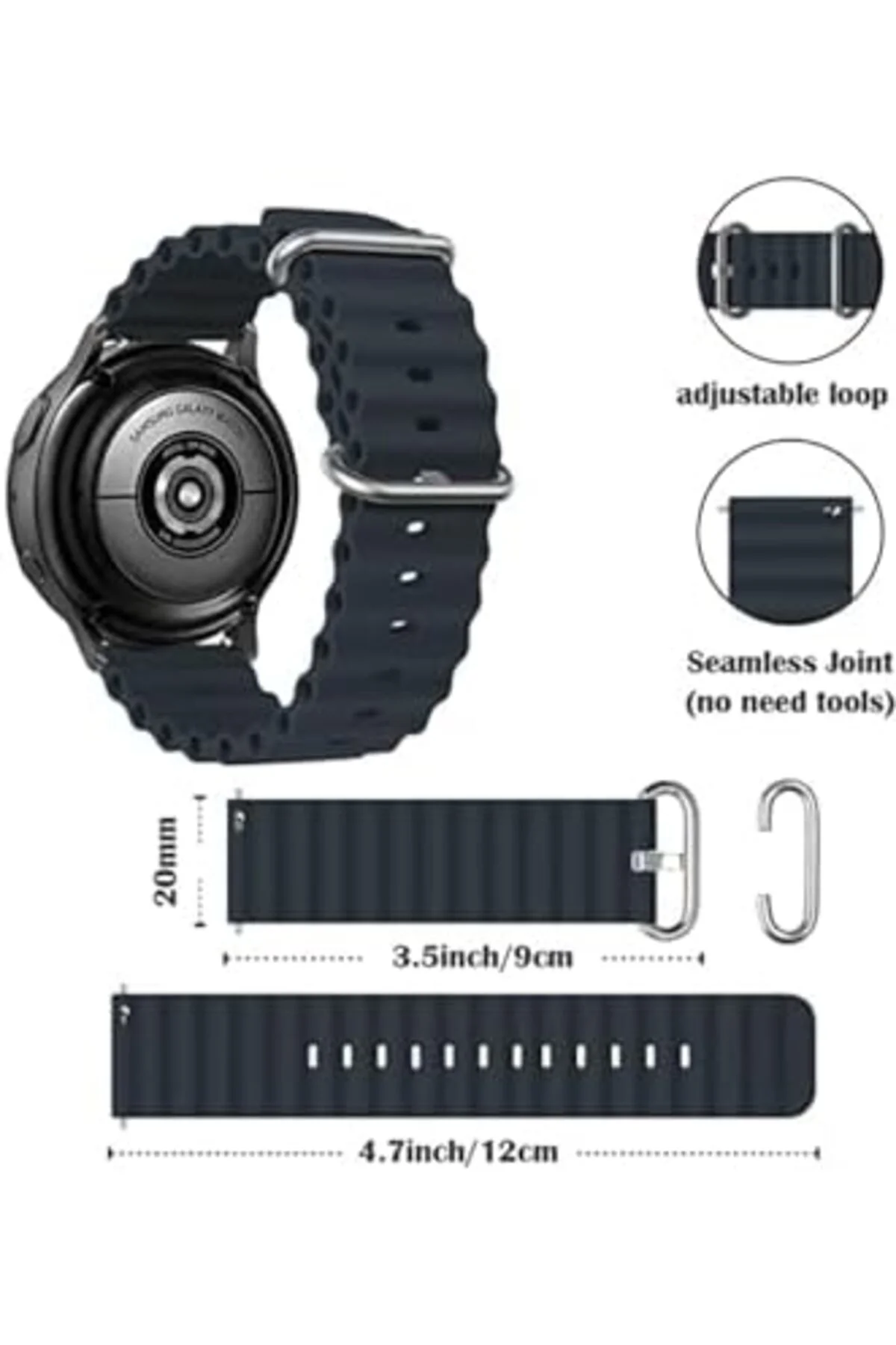 TTKTEKNOLOJİ - ile uyumlu Galaxy Gear S2 3 41 42 2 40 44 Mm Kordon Ocean Silikon Kordon 20mm TTKTEKN