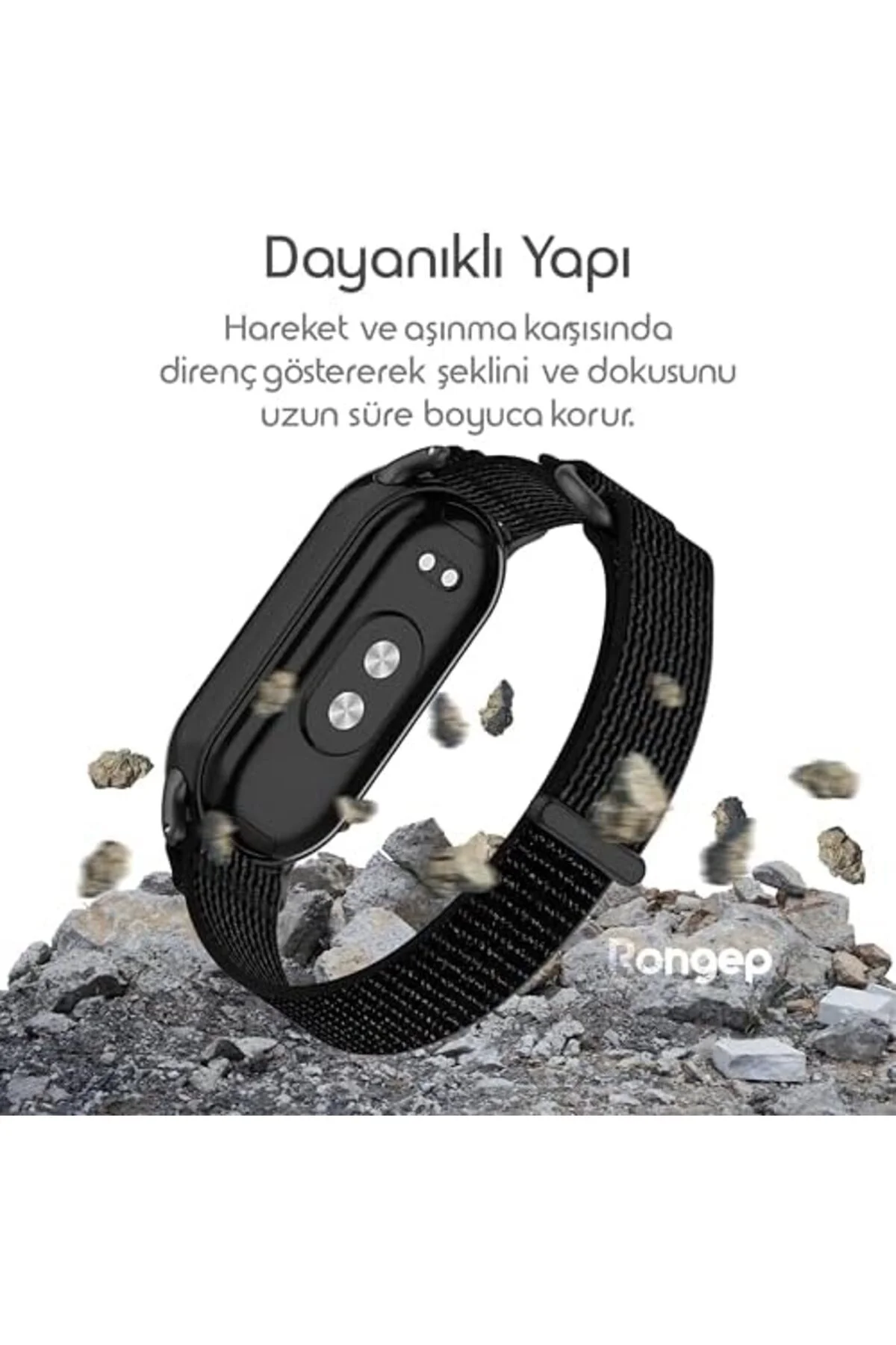 TTKTEKNOLOJİ ile Uyumlu Mi Band 10/9/8 için Hook Loop Kumaş Kordo