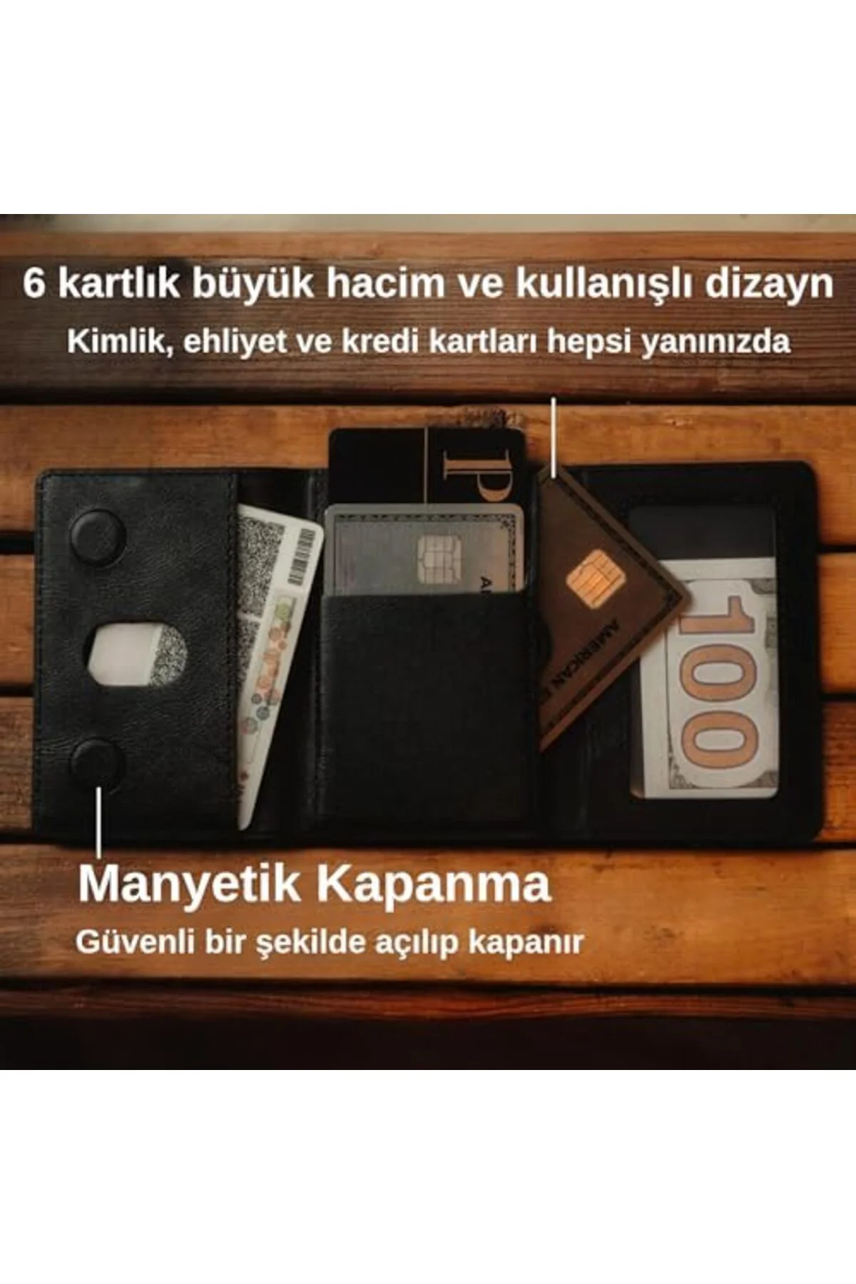 TTKTEKNOLOJİ ile Uyumlu MagSafe özellikli Cüzdan Vegan Deri Güçlü
