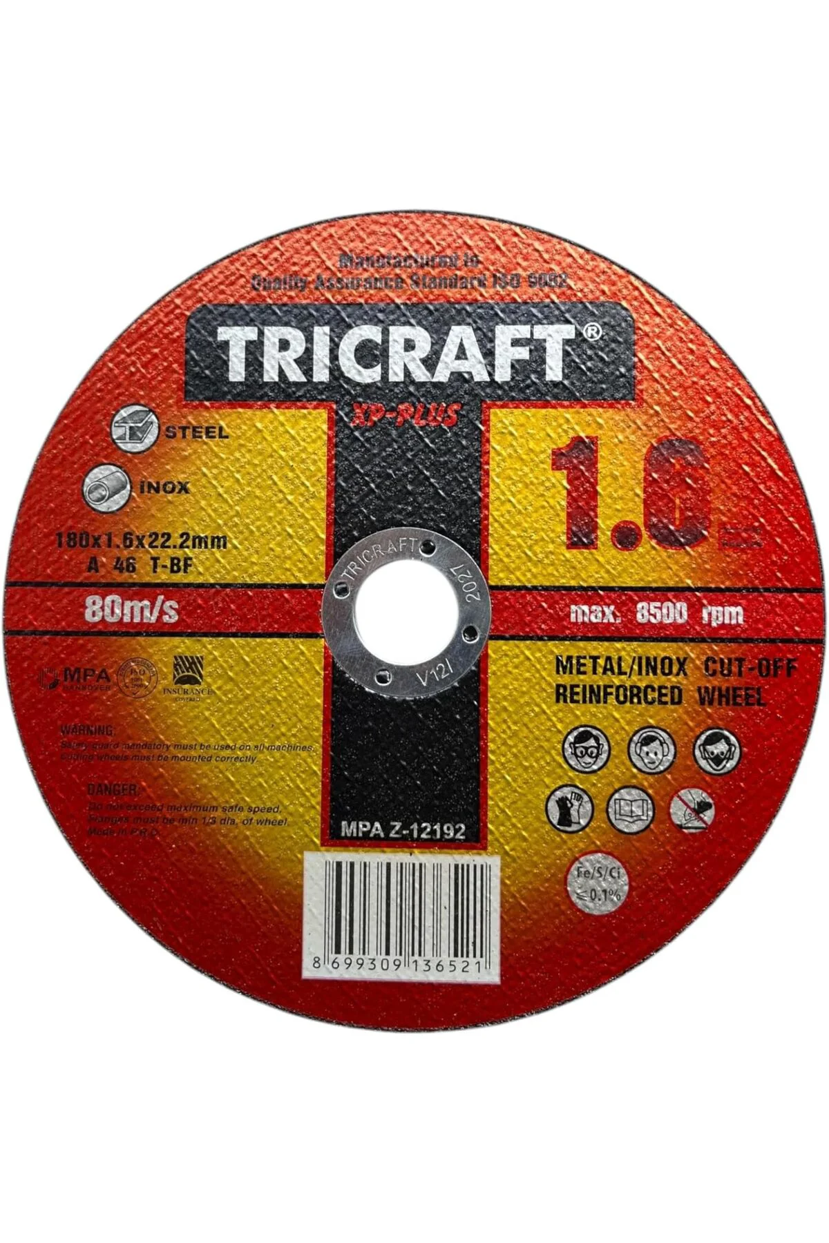 TTKTEKNOLOJİ İnox Kesici Taş, 180 x 1.6 x 22 mm, 25 Adet KRK 3955