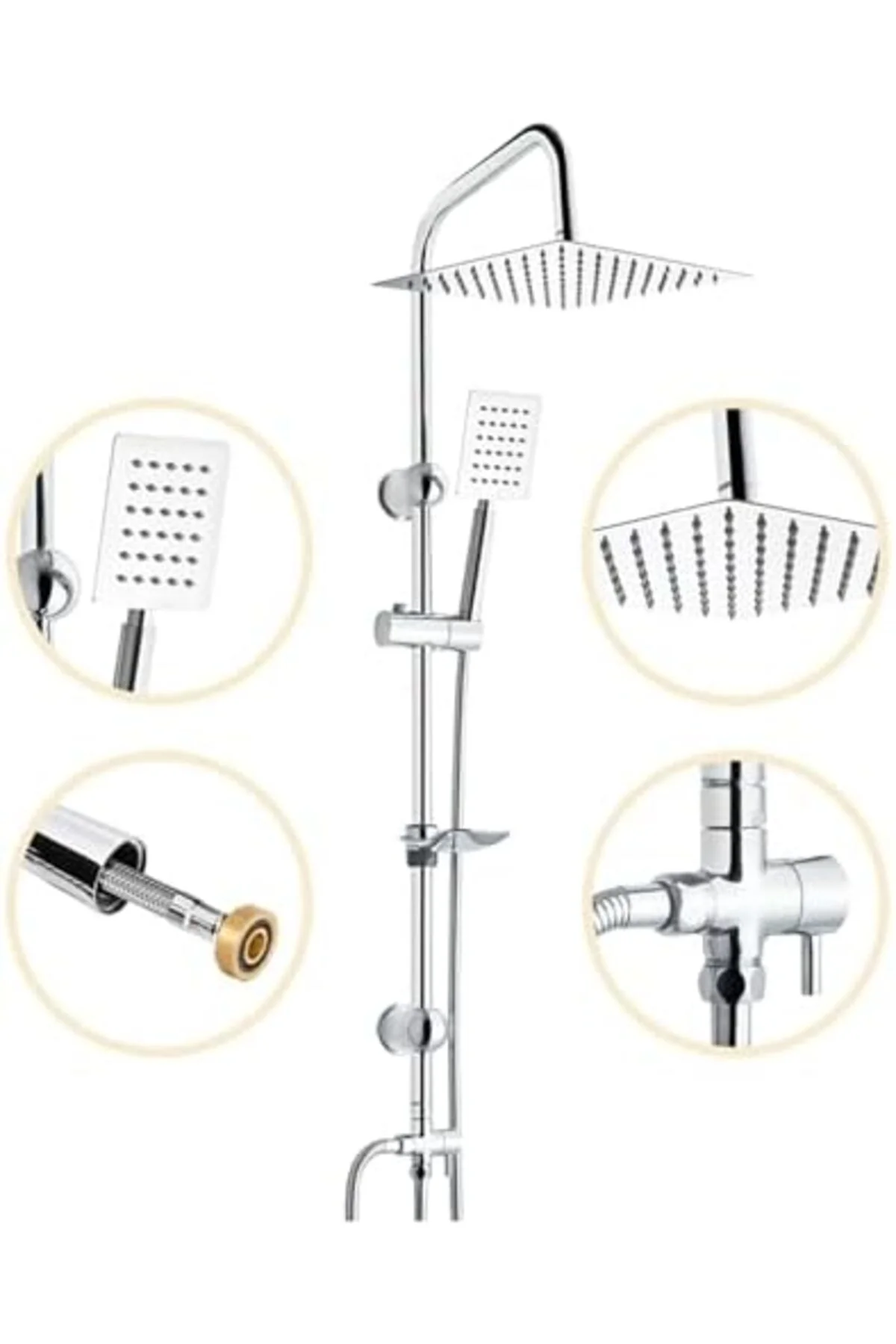 TTKTEKNOLOJİ Inoxa Paslanmaz Çelik Yağmur Duş Seti KRK 395519