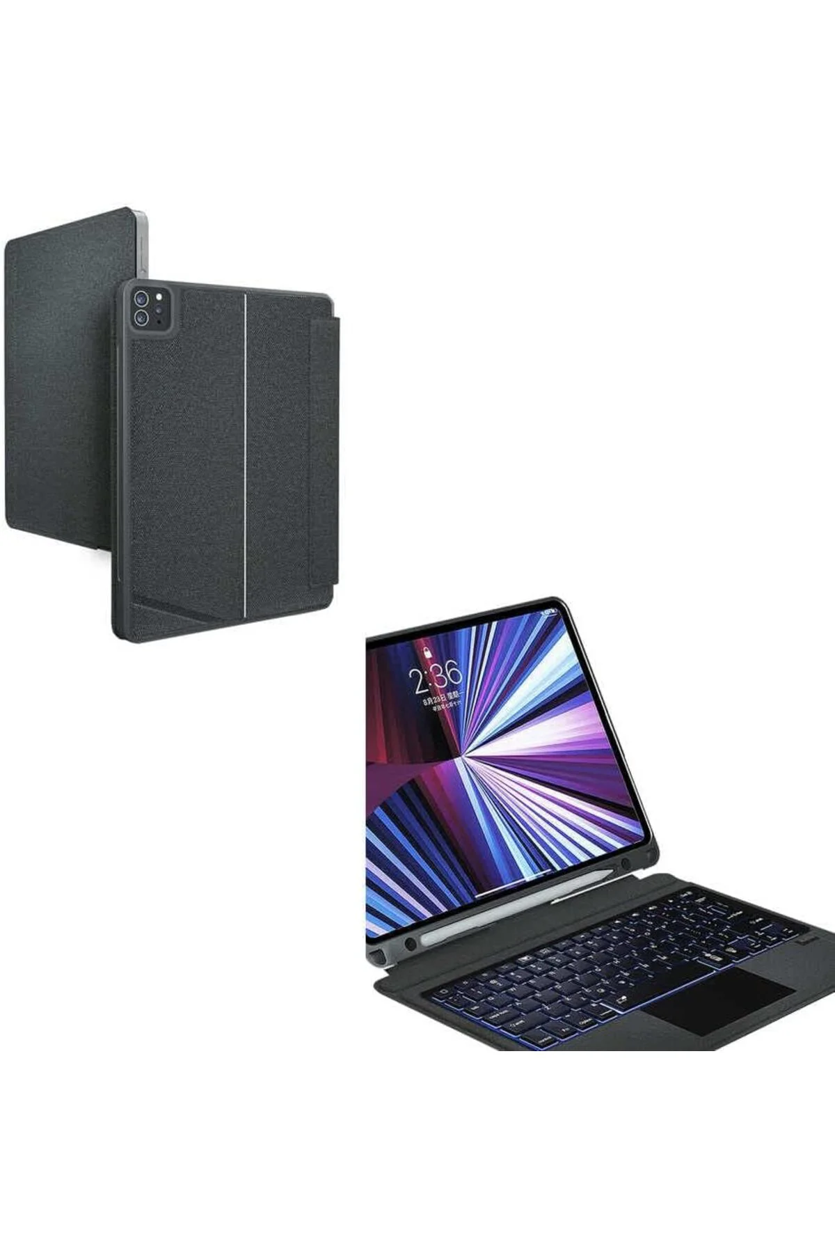 TTKTEKNOLOJİ iPad Pro 12.9 6. Nesil ile uyumlu Kılıf LED Işıklı M