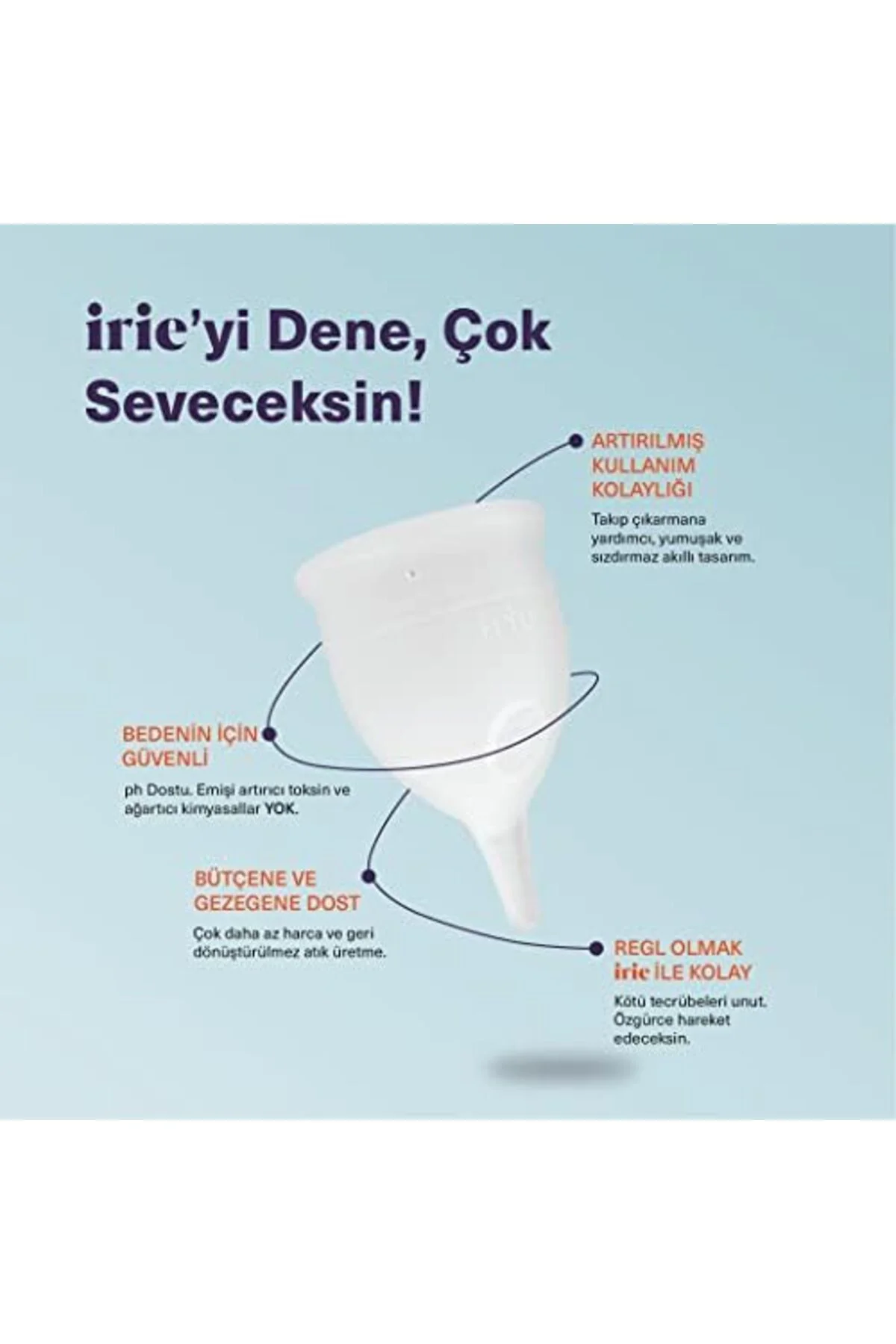 TTKTEKNOLOJİ irie Adet Kabı Regl Kabı Menstrüel Kap Menstrual Cup