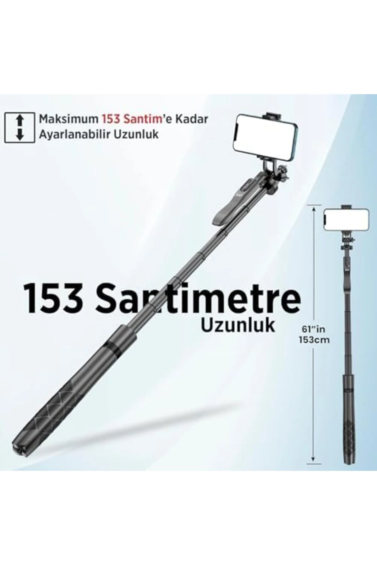TTKTEKNOLOJİ JST40 Alüminyum Monopod Selfie Çubuğu Kumandalı Uyum