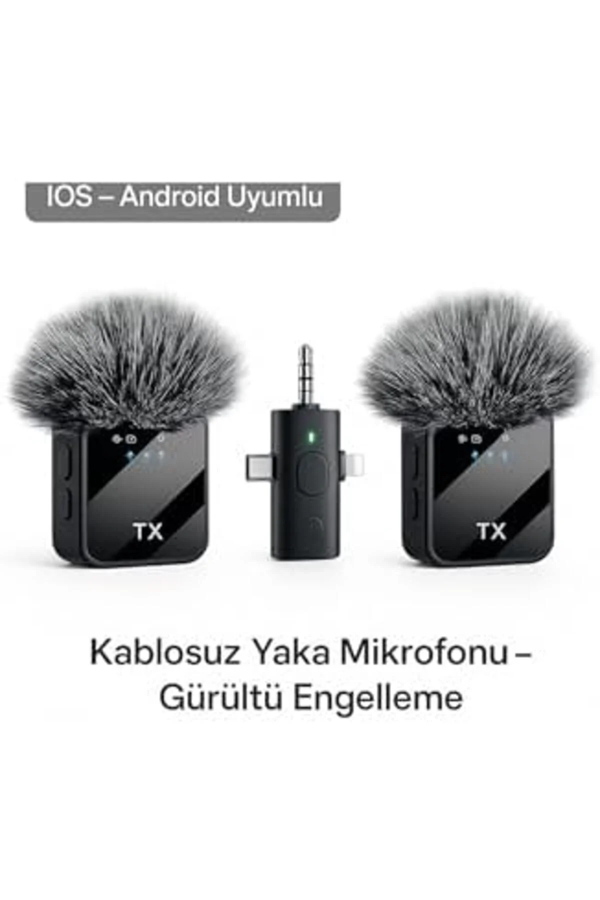 TTKTEKNOLOJİ K9-Y2 Kablosuz Taşınabilir 3 In1 Yaka Mikrofonu Tüyl