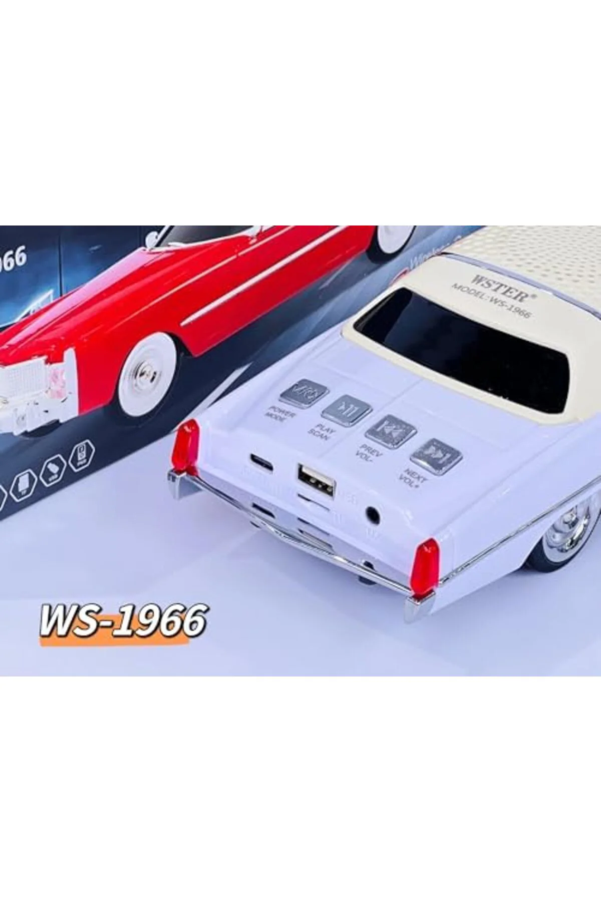 TTKTEKNOLOJİ Kablosuz Hoparlör Bluetooth 1966 Cadillac Görünümlü 