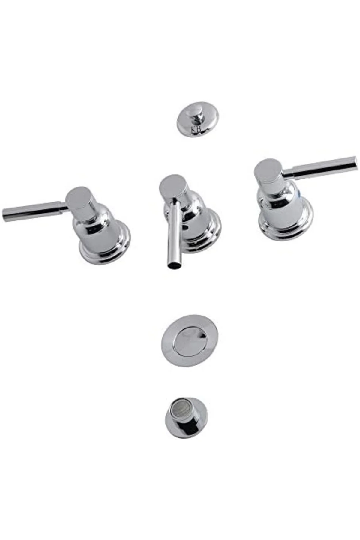 TTKTEKNOLOJİ KB6321DL Bide Bataryası, Parlak Krom, 8 x 2,13 x 2,1