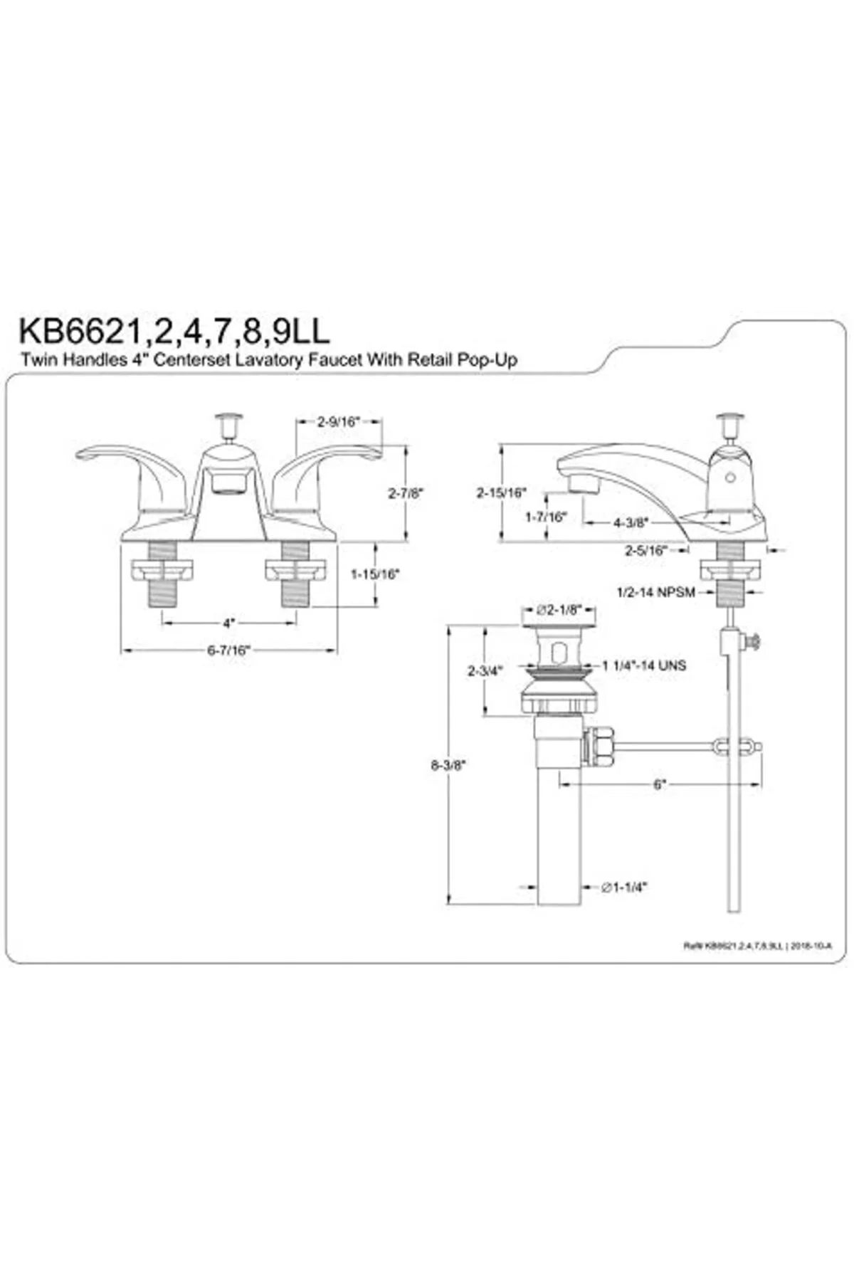 TTKTEKNOLOJİ KB6628LL 4 İnç Lavabo Bataryası Açılır ve Fırçalanmı