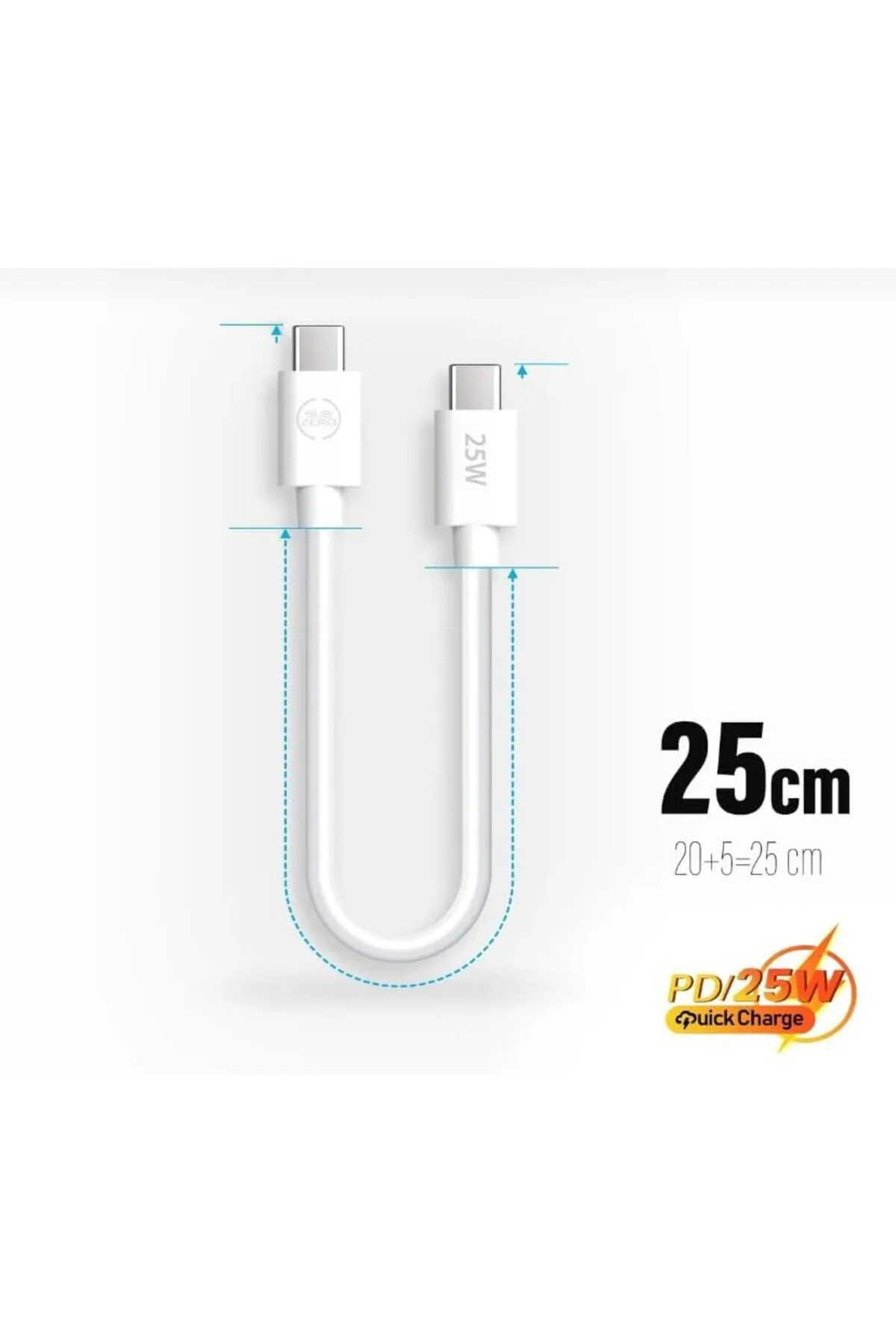 TTKTEKNOLOJİ Kısa 25 cm 20W Hızlı Type c Şarj Kablosu Çift Tarafl TTKTEKNOLOJİ Kısa 25 cm 20W Hızlı Type c Şarj Kablosu Çift Tarafl