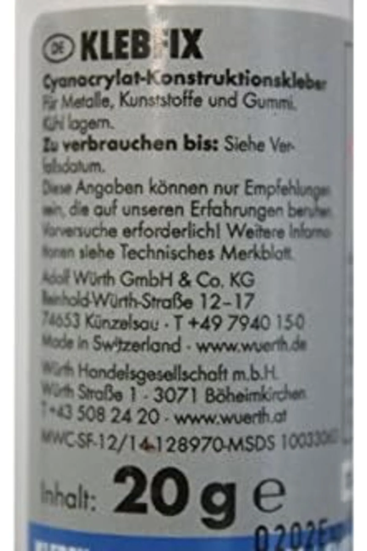 TTKTEKNOLOJİ Klebfix hızlı yapıştırıcı 20 g KRK 395519