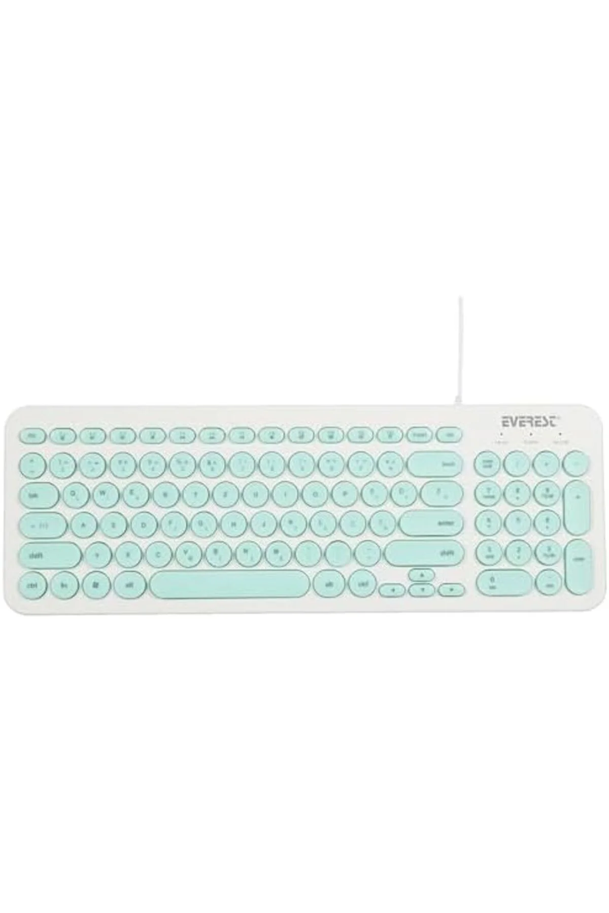 TTKTEKNOLOJİ KM-01K Turkuaz Usb Yuvarlak Tuşlu 3D Mouse Combo LC 