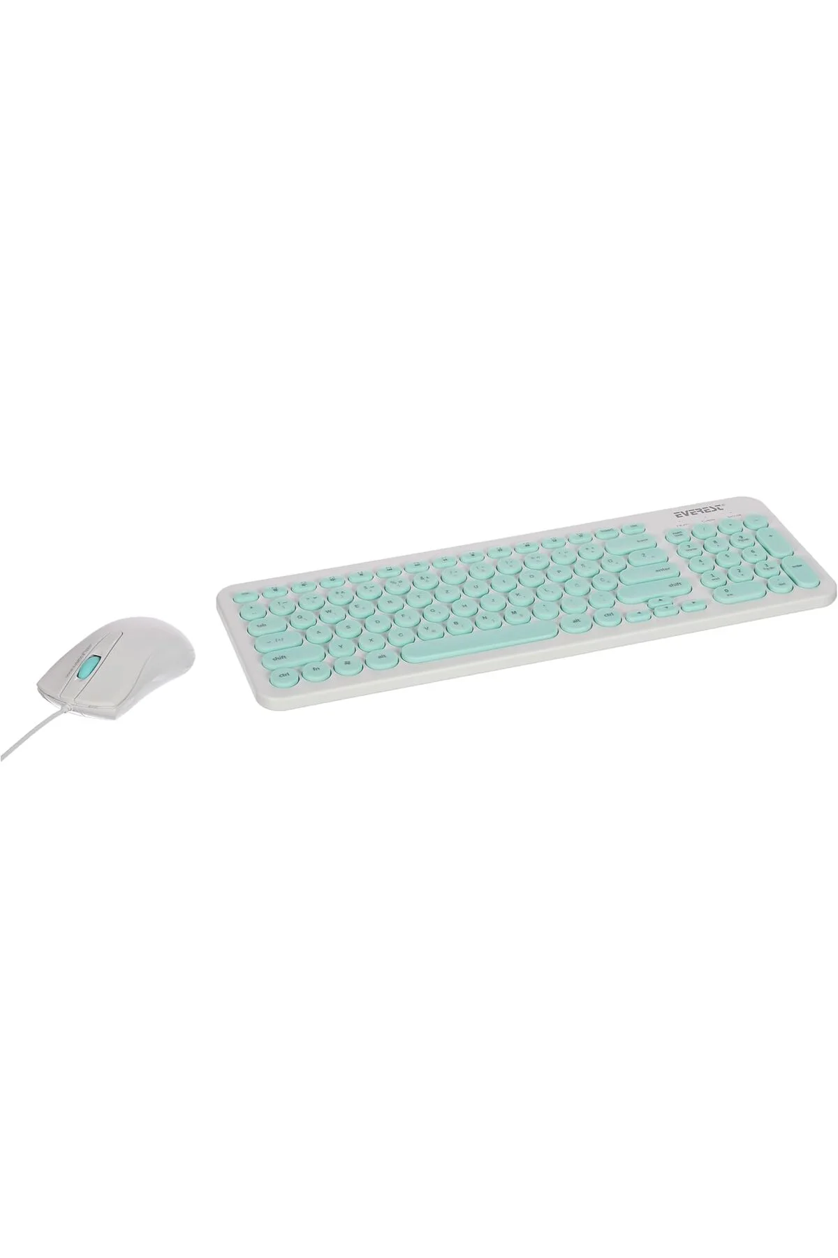 TTKTEKNOLOJİ KM-01K Turkuaz Usb Yuvarlak Tuşlu 3D Mouse Combo LC 