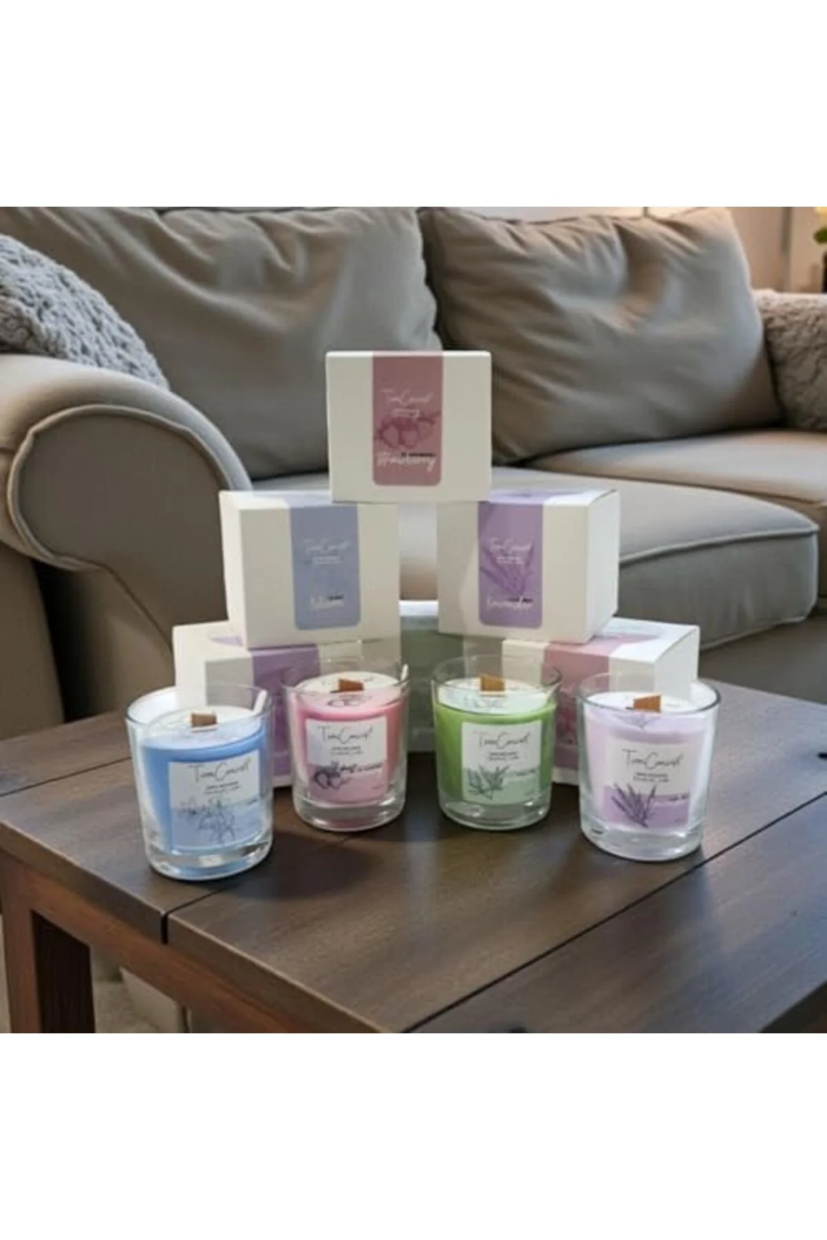 TTKTEKNOLOJİ Kokulu Mum - 150 gr Ahşap Fitilli Kokulu Mum |%100 D
