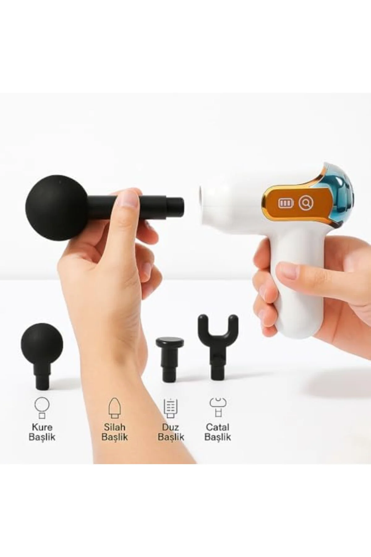 TTKTEKNOLOJİ Kompakt Tasarımlı Mini Masaj Cihazı – 4 Başlıklı, Se