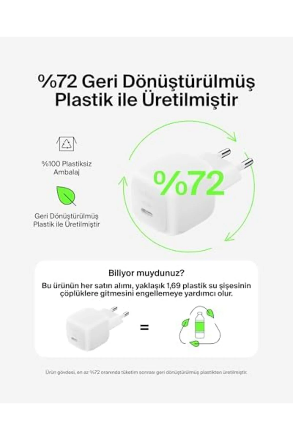 TTKTEKNOLOJİ Kompakt Duvar Şarj Cihazı 45 W + USB-C - USB-C Kablo