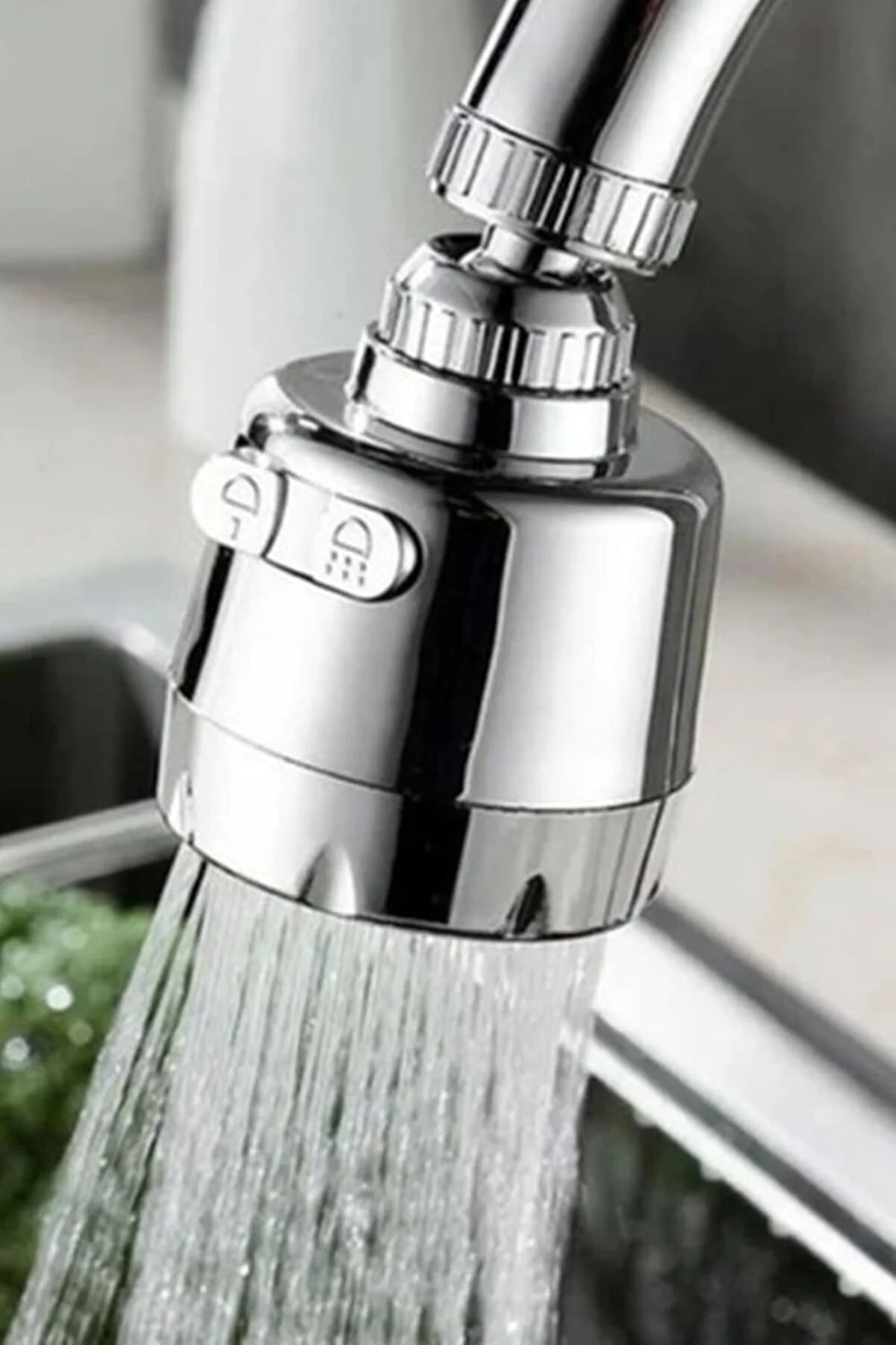 TTKTEKNOLOJİ Krom 3 Fonksiyonlu Mutfak Lavabo Başlığı 360 Derece 