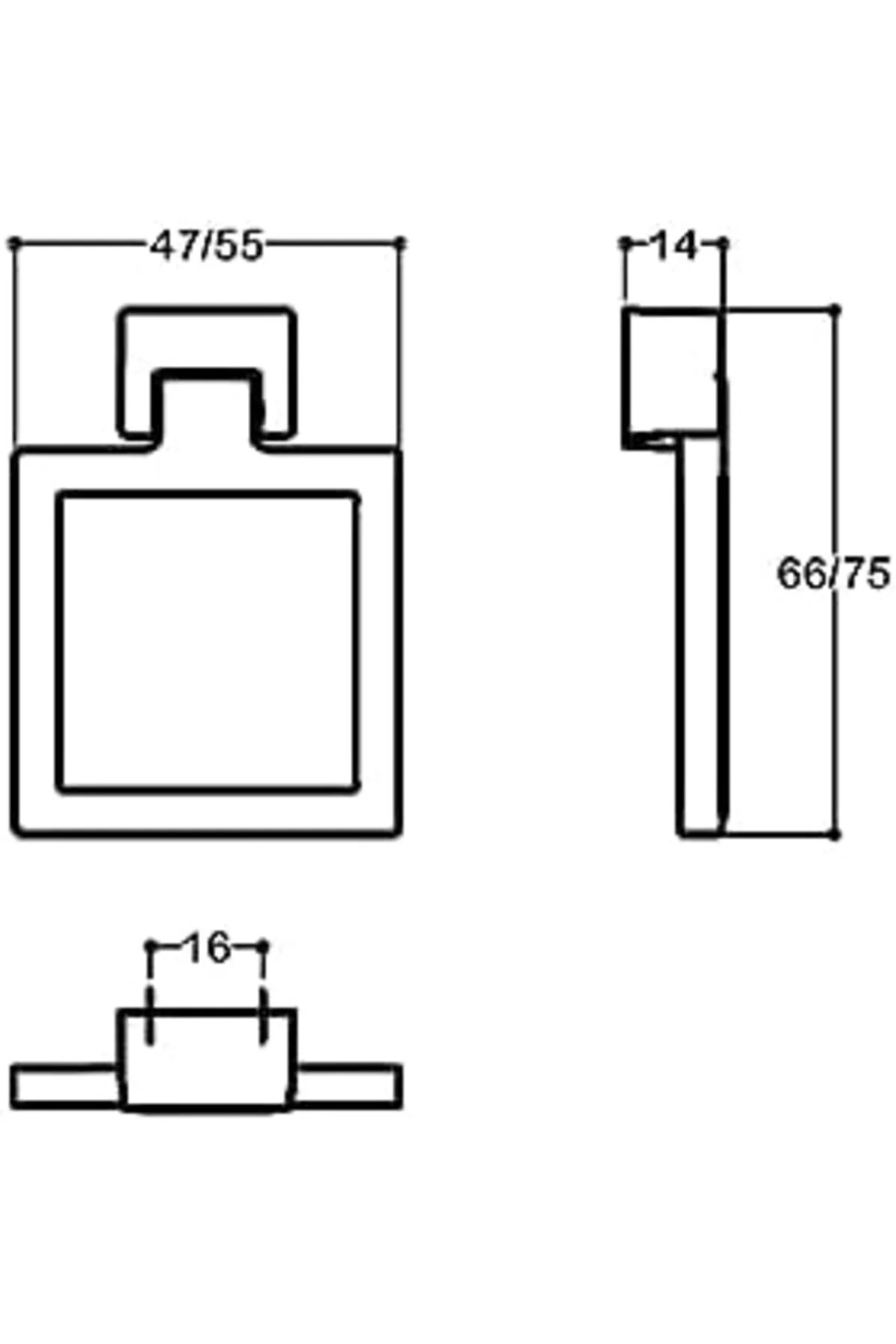 TTKTEKNOLOJİ krom renkli 47 mm Sallantılı Kulp KRK 395519